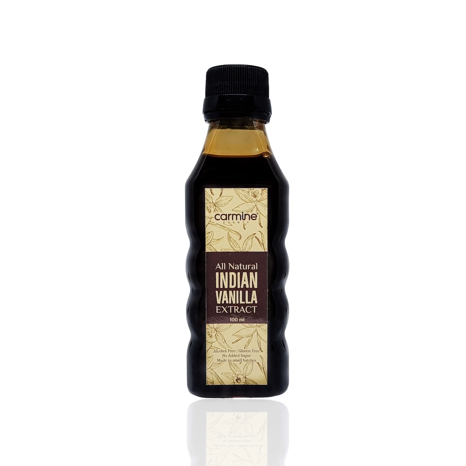 Carmine County All Natural Indian Vanilla Extract | 100ml | Pure Vanilla for Baking & Cooking | Premium Quality | Non-GMO | Gluten-Free | Strong Flavoring
