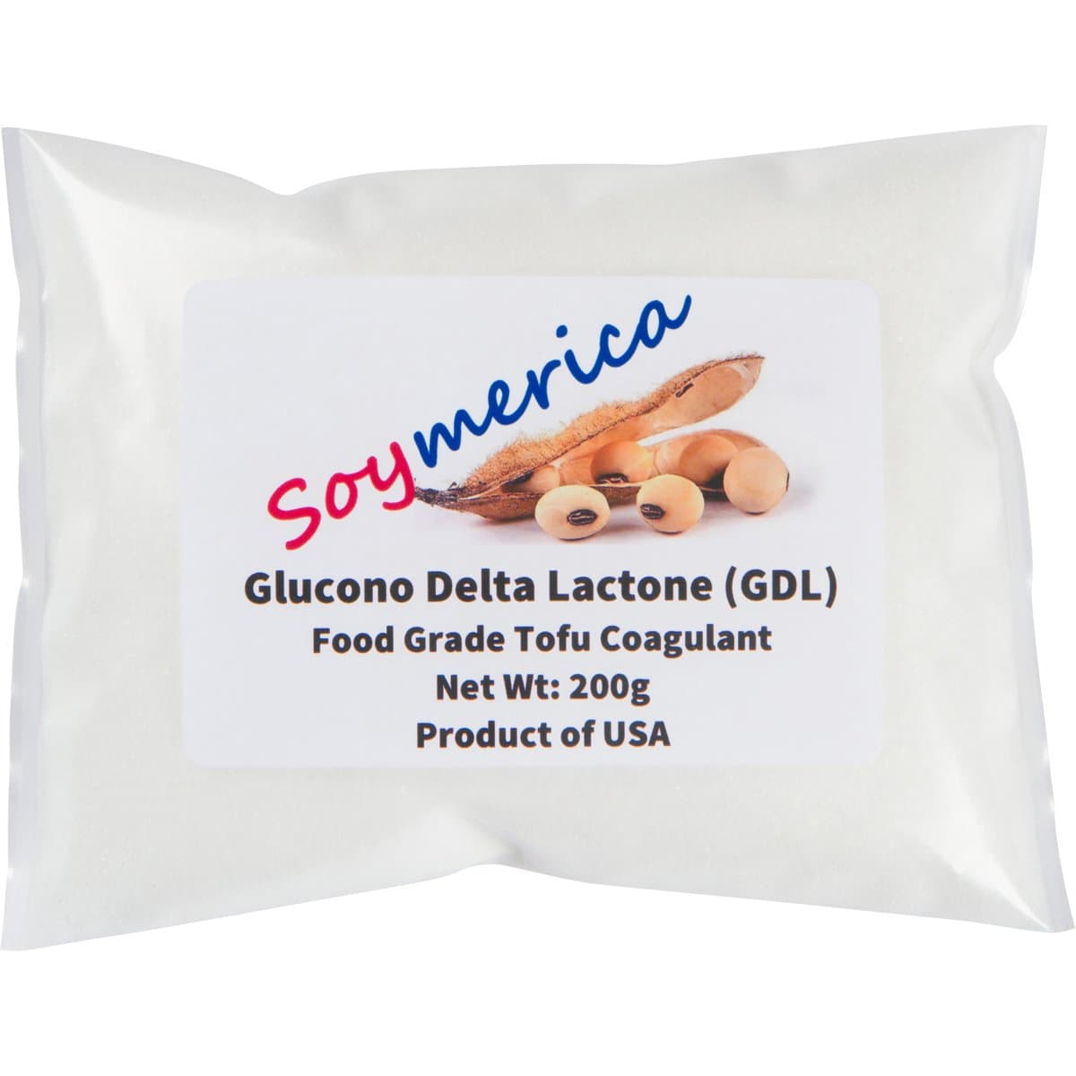 Soymerica Tofu Coagulant - 200g Premium Glucono Delta Lactone (GDL). Food Grade. 100% Product of USA