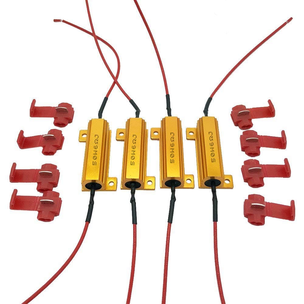 Malayas 4Pcs/Pack Car 50W 6OHM Load Resistors - Fix LED Bulb Fast Hyper Flash Turn Signal Blink Error Code Automotive