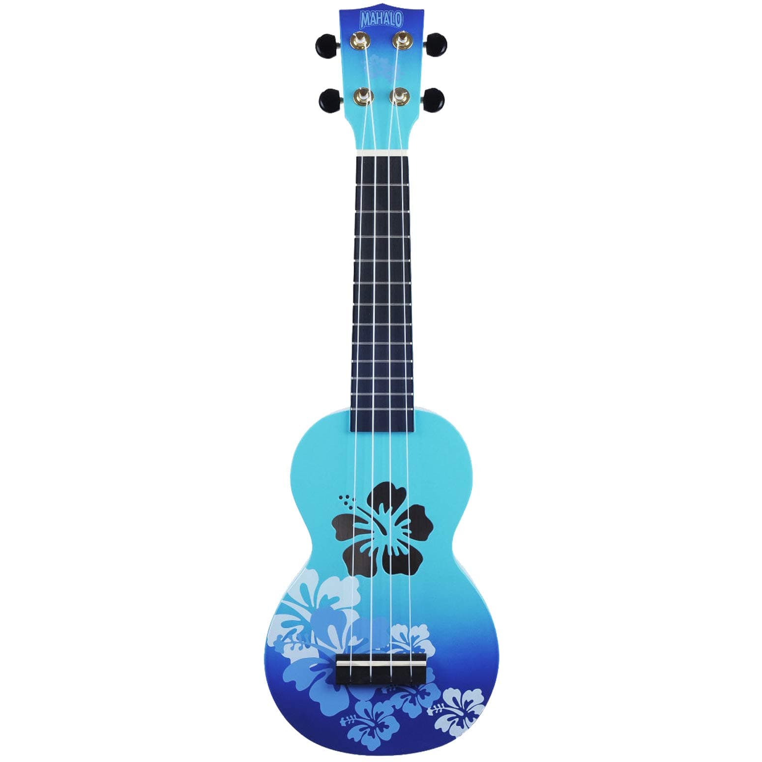 MahaloUkuleles Mahalo Designer Series Ukulele, Right Handed, Blue Burst, Soprano (MD1HB bub)