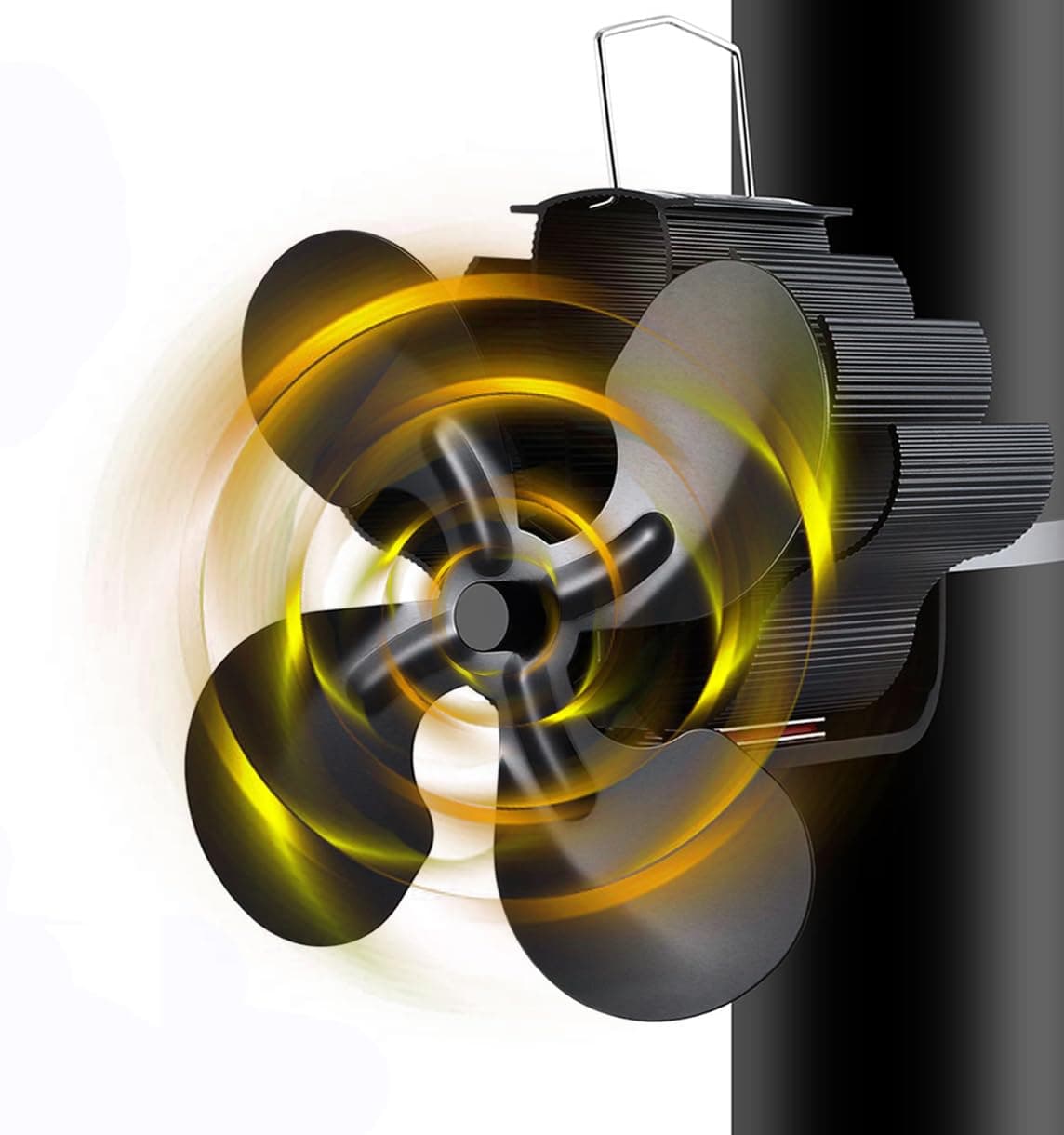 Heat Powered Flue Pipe Chimneys Log Burner Stove Fan, for Wood Logs Burners - Wood Stove Pipe Fan Fireplace Accessories