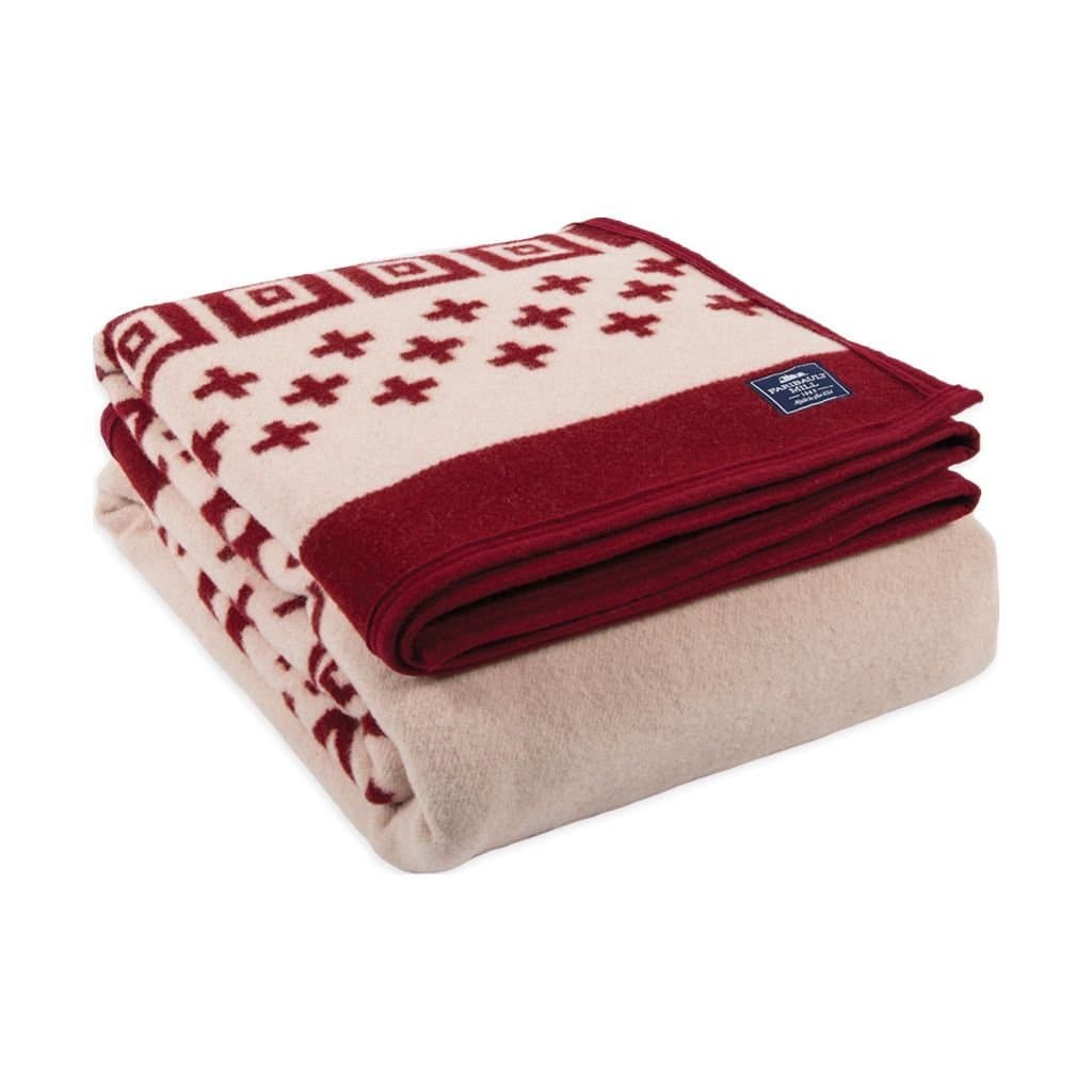 Faribault Northern Fair Isle Wool Blanket | Red - Queen