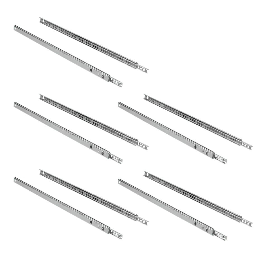 Emuca - Ball bearing drawer slides, partial extension drawer runners for furniture, 17 x 438mm (0,66 x 17,24 inch), Set of 5 pairs