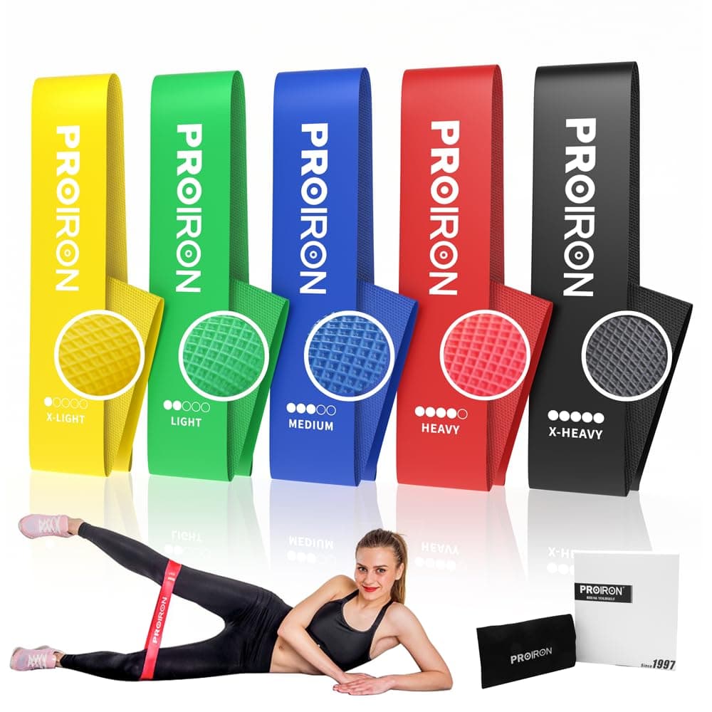 Resistance Loop Bands,Exercise bands Set of 5 Rubber Latex Resistance Band with 5 Different Resistance Levels with Carrying Bag