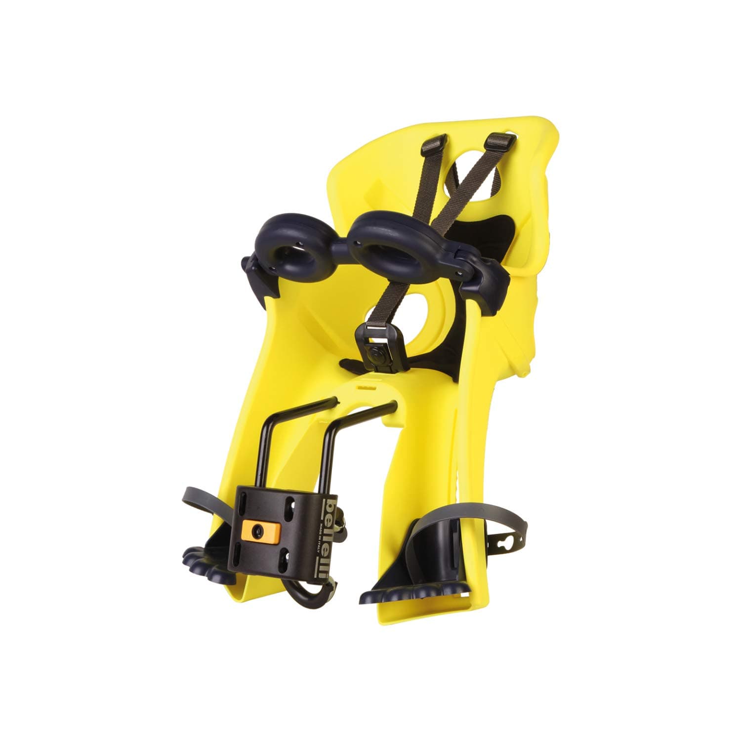 Freccia - Front Bicycle Seat - for Children up to 15 kg, from 9 Months to 3 Years - Can be fixed to Frame - Hi-Viz Yellow