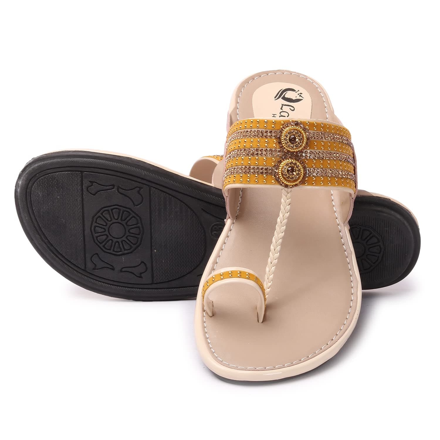 Women Stylish Kolhapuri Chappal, Ethnic Slippers & Flat Fashion Sandals Footwear