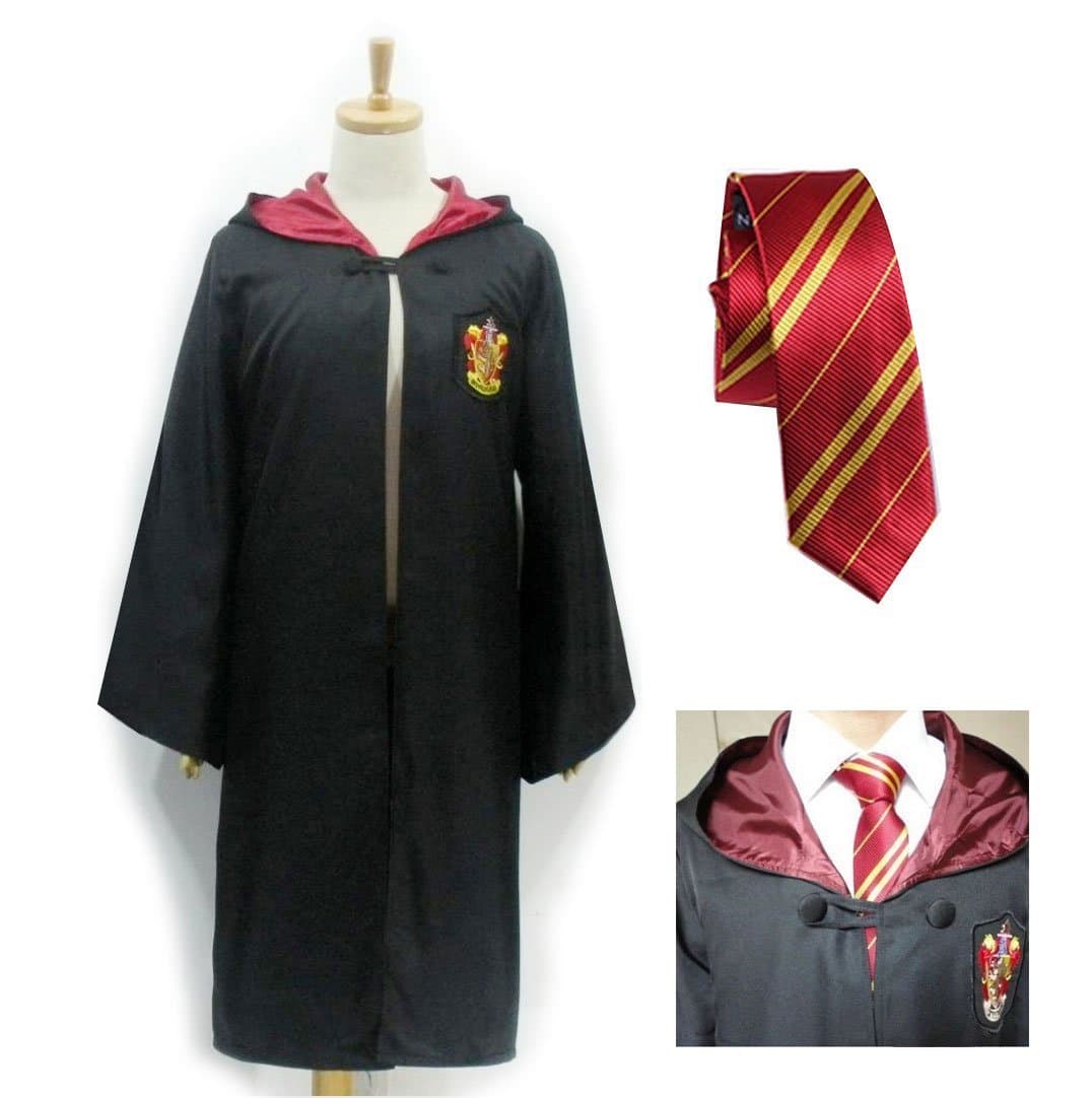 Harry Potter-Gryffindor Cloak Robe Cape With Tie for Adults Costume (Medium)