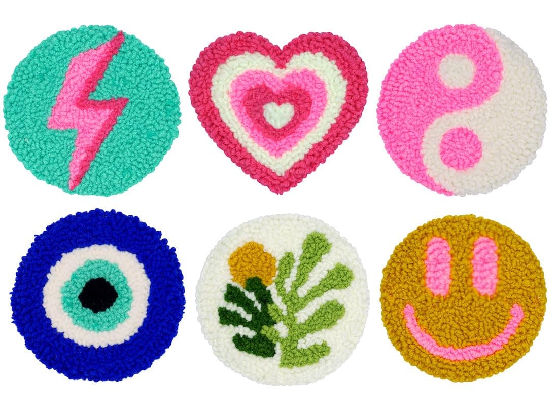 Mefatus Punch Needle Kit for Beginners Adults Kids Easy Punch Needle Embroidery Kit Tool Threader Fabric Hoop Yarn Rug Tufting Coaster Art and Crafts, (JY2304)