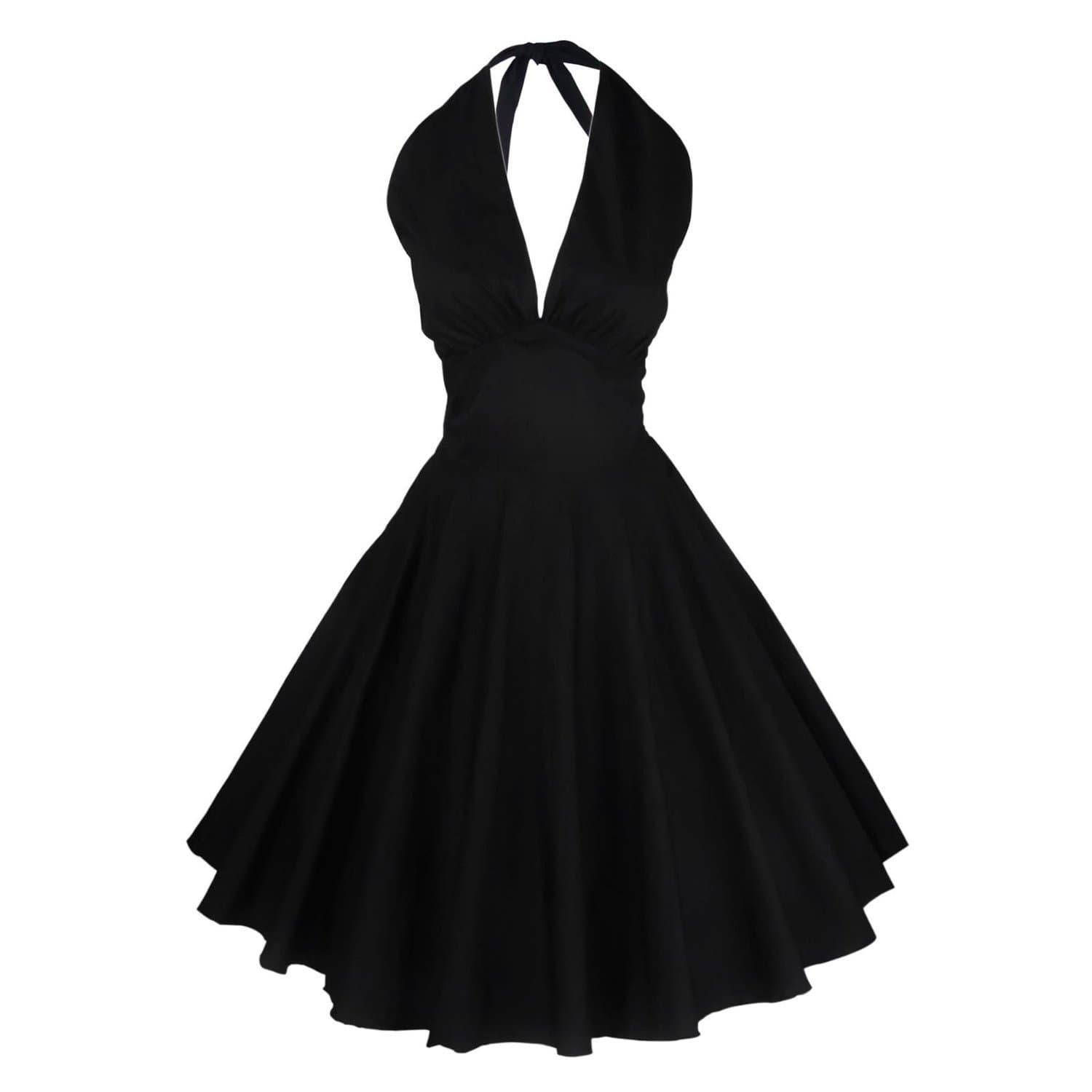 LUOUSE Classy Vintage Audrey Hepburn Style 1950's Rockabilly Swing Evening Dress