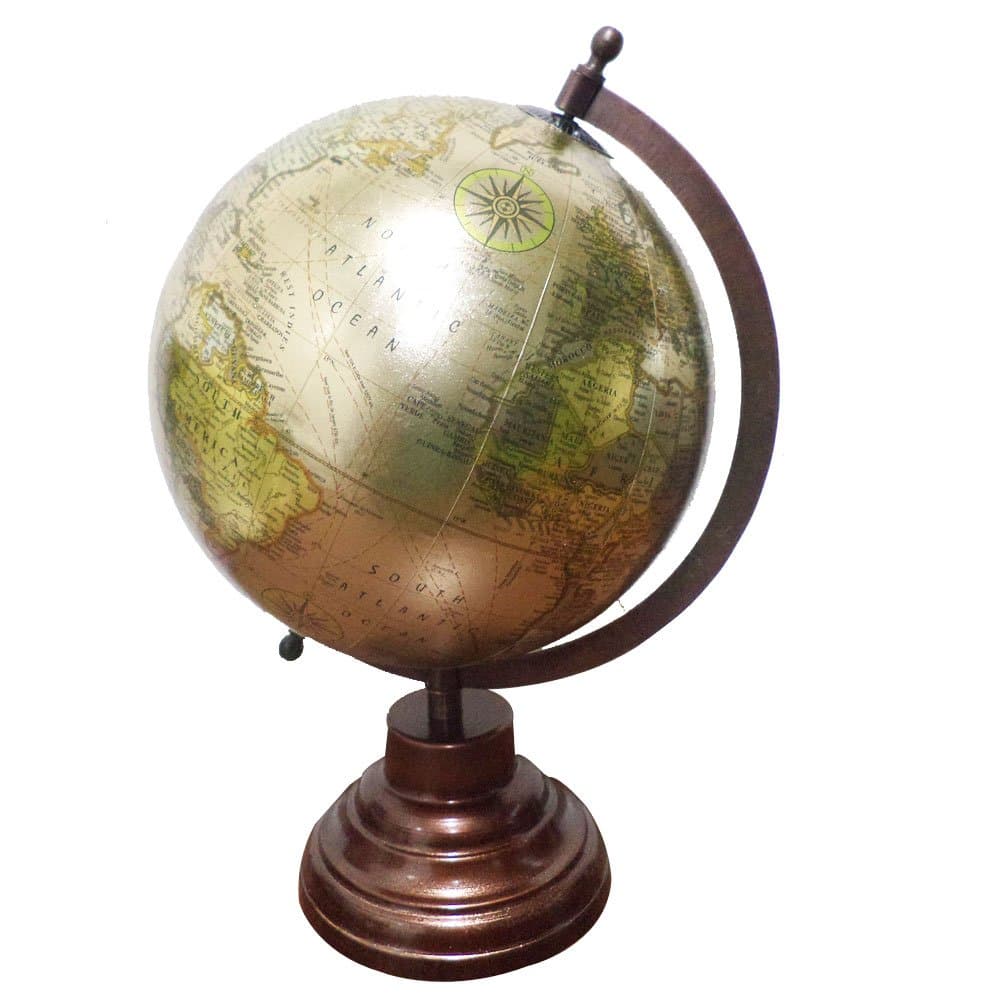 Vintage Style Antique Desktop Globe World Earth Geography Political Globe