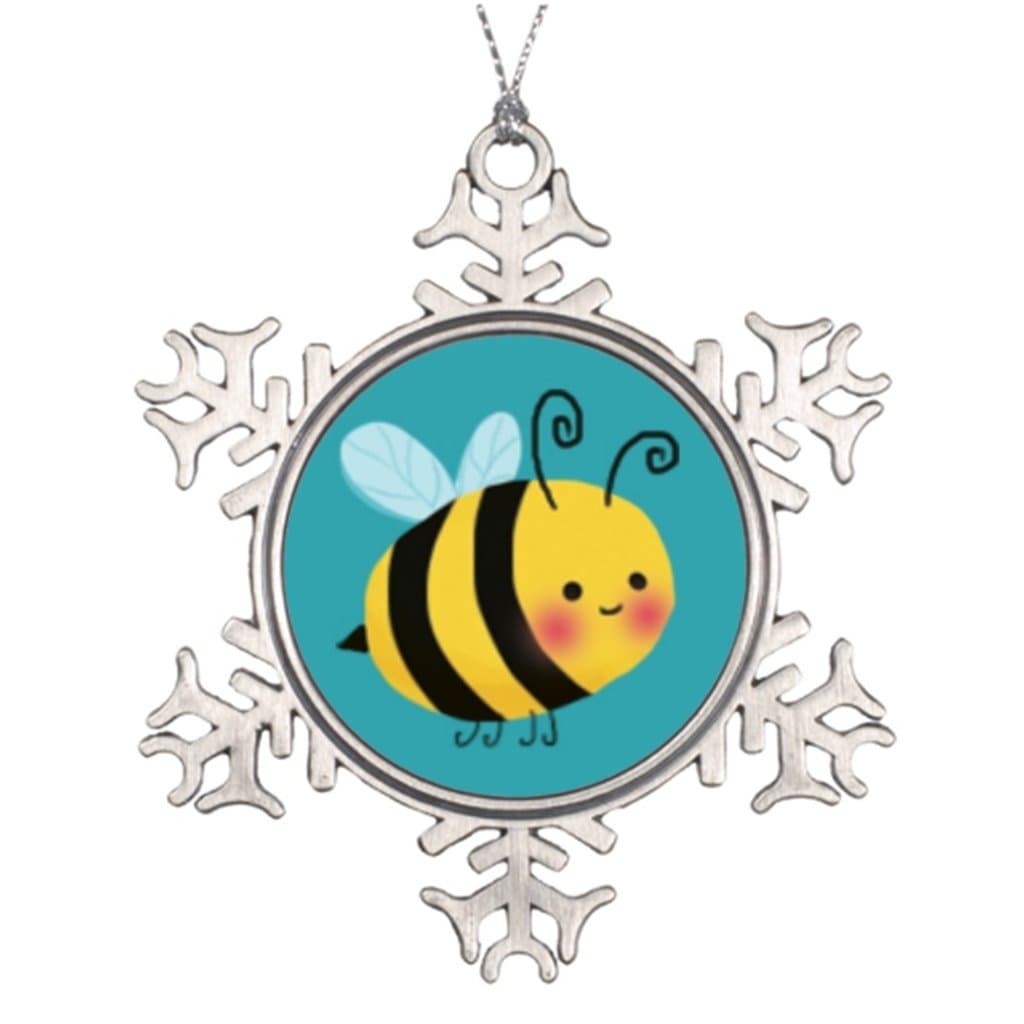 Huky Personalised Christmas Tree Decoration Cute Busy Honey Bee Small Christmas Snowflake Ornaments
