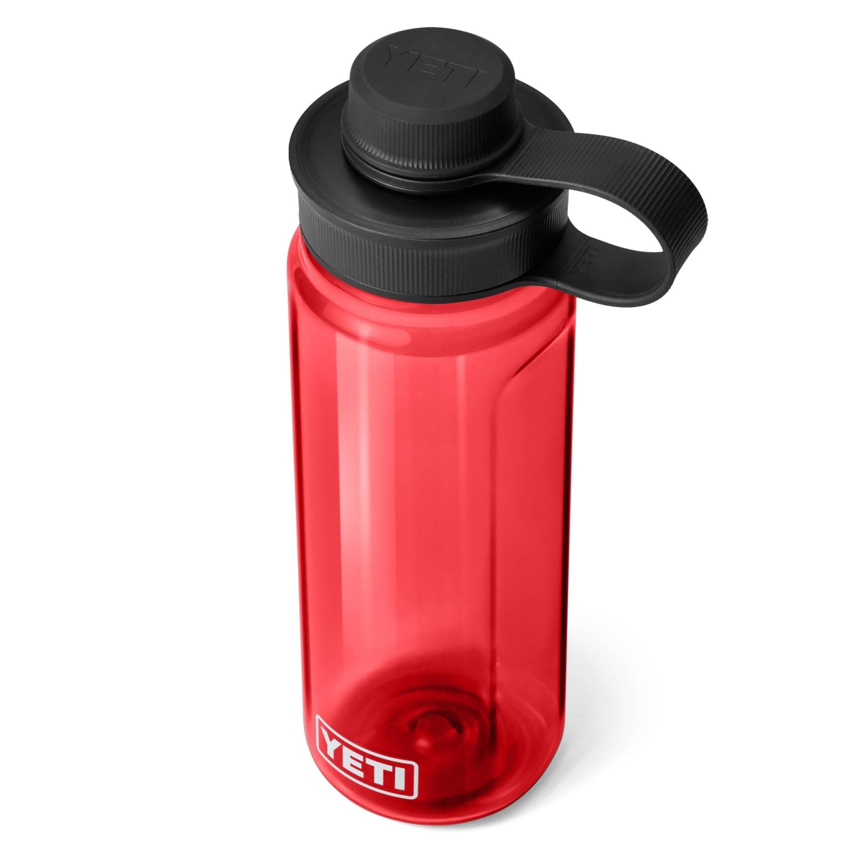 YETIYonder Water Bottle with Leakproof Tether Cap, Lightweight, Clip-On Carry, BPA-Free Recycled Plastic Bottle for Hiking, Gym, Travel And Dishwasher Safe, Rescue Red, 25 oz (750 ml)