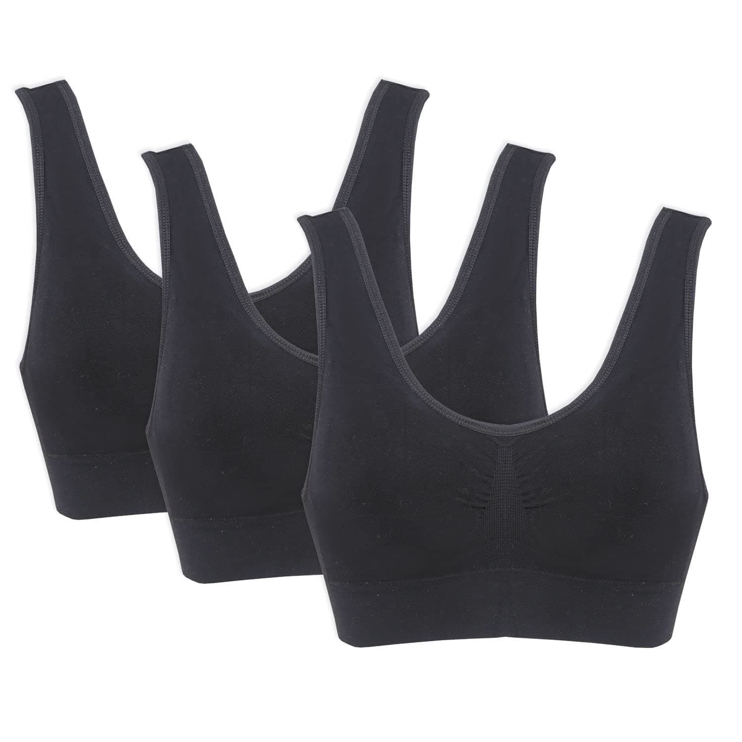 Women's 3 Pack - Wireless, Solid Color Seamless