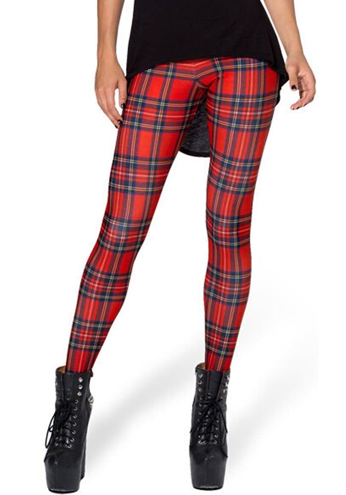 Jungbei Women's Legging Tartan Red Toasties Montage Red Punk