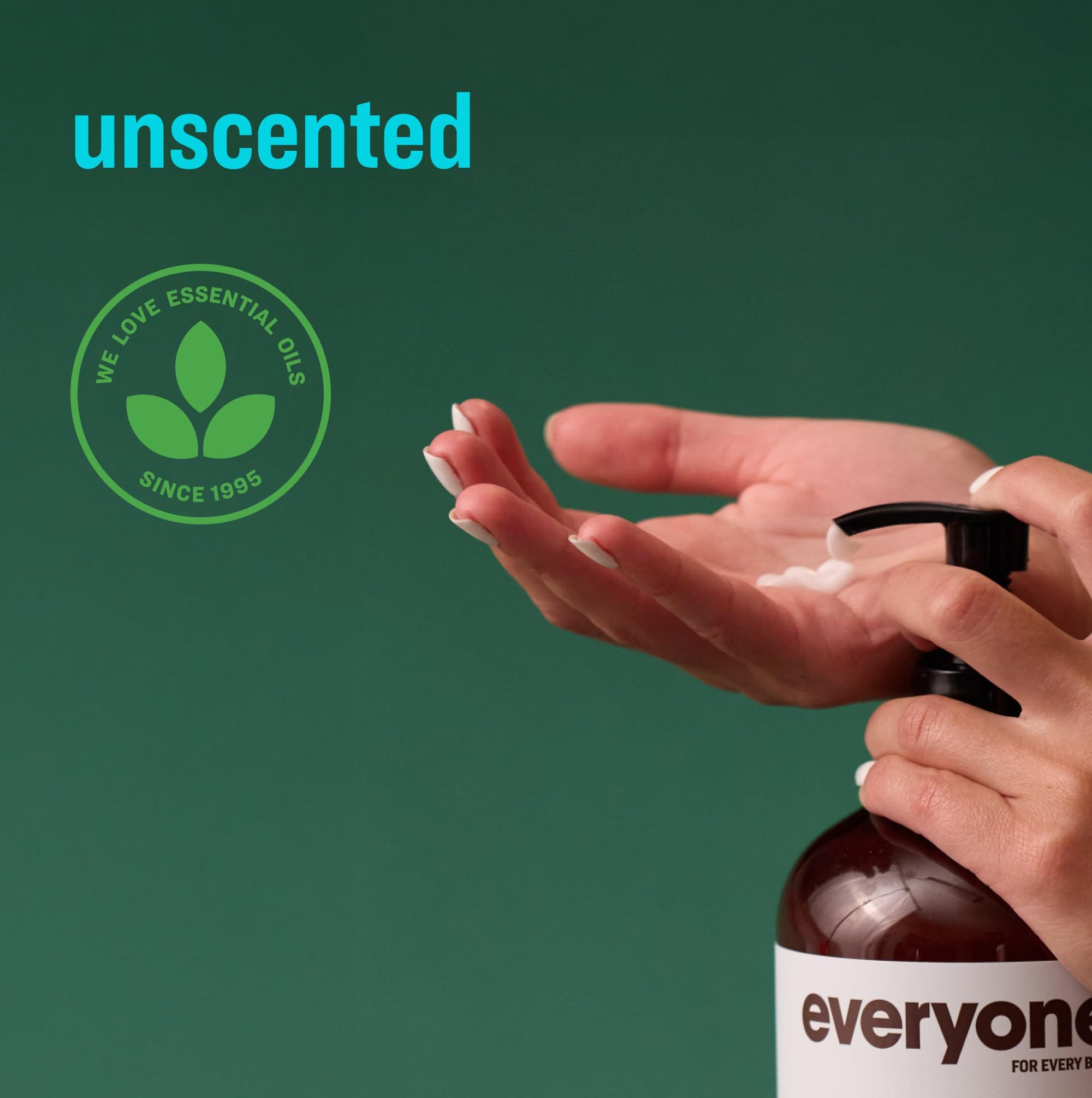 everyone for every body Nourishing Hand and Lotion, 32 Ounce (Pack of 2), Unscented, Plant-Based Lotion with Pure Essential Oils, Coconut Oil, Aloe Vera and Vitamin E