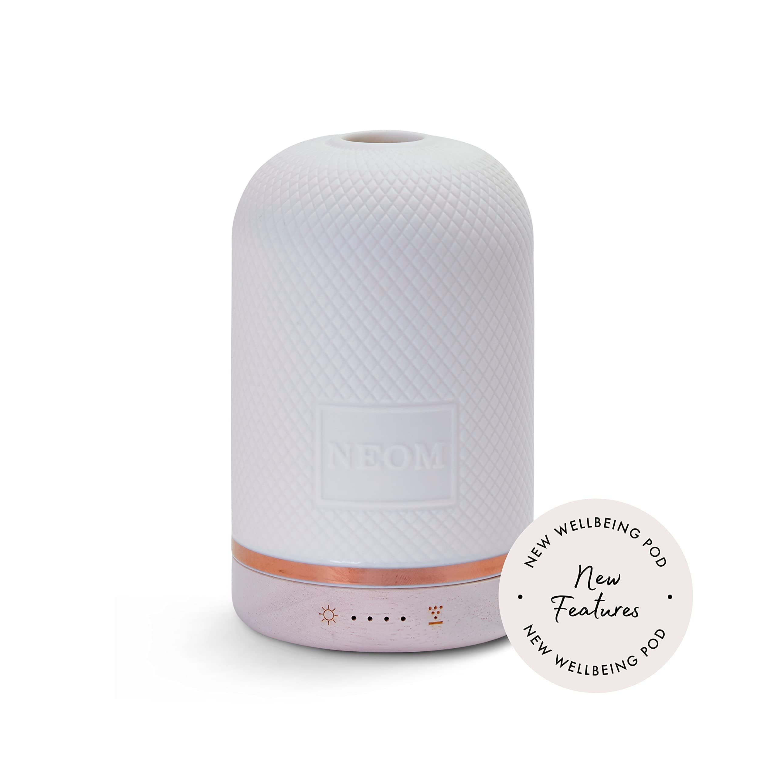 Wellbeing Pod | Premium Ultrasonic Essential Oil Diffuser | Ceramic Cover, LED Light & Timer | Aromatherapy Diffuser | Home Fragrance | Gift