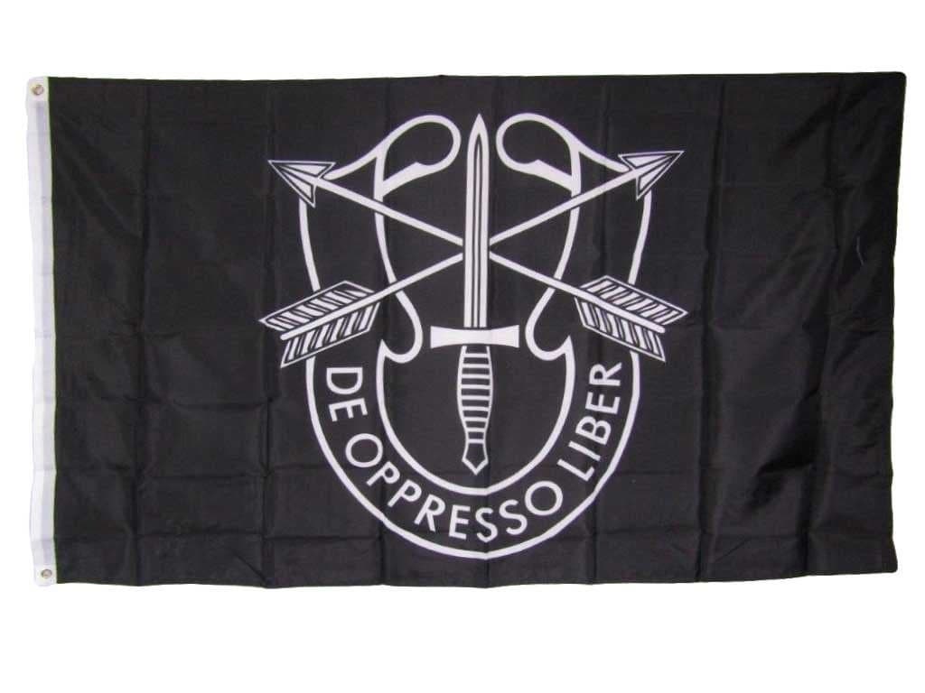 3x5 U.S. Army Special Forces De Oppresso Liber Black 150D Poly Flag 3'x5'