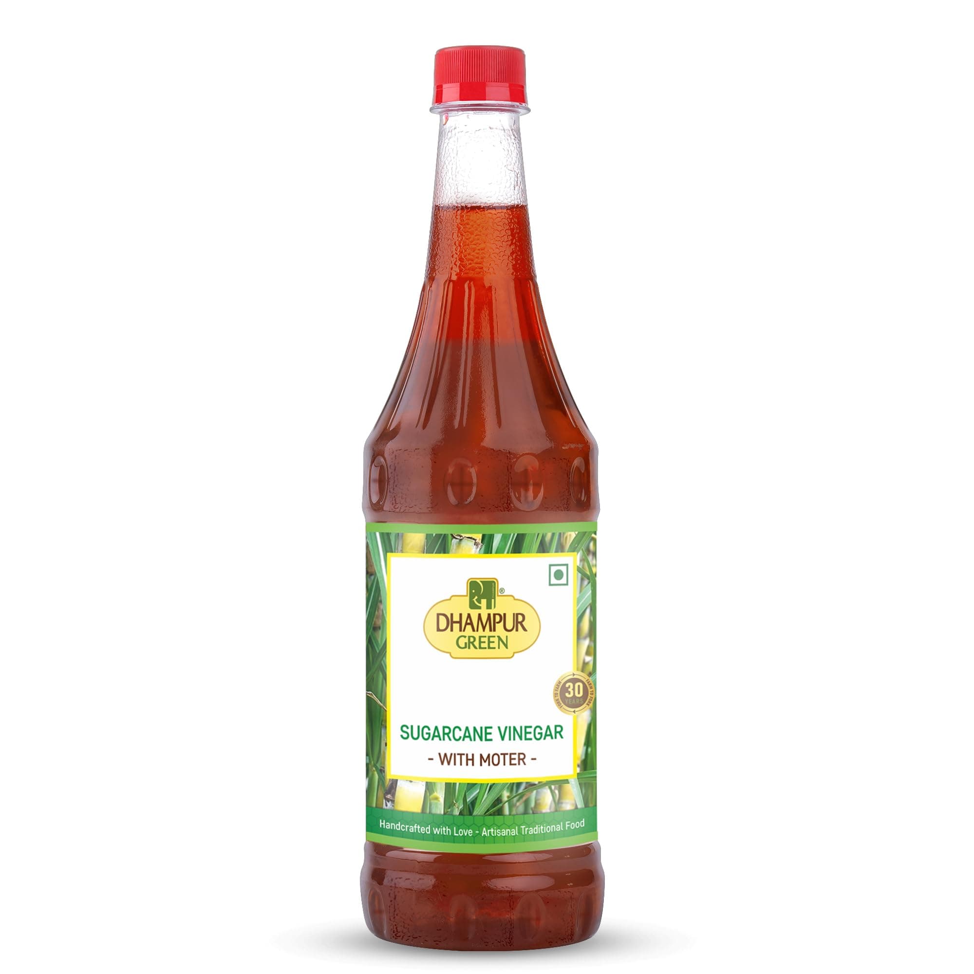 Dhampurgreen Sugarcane Vinegar With Mother, 800Ml | Sirka | For Cooking, Pickles, Salads, | Sugar Cane Fruit Vinegar