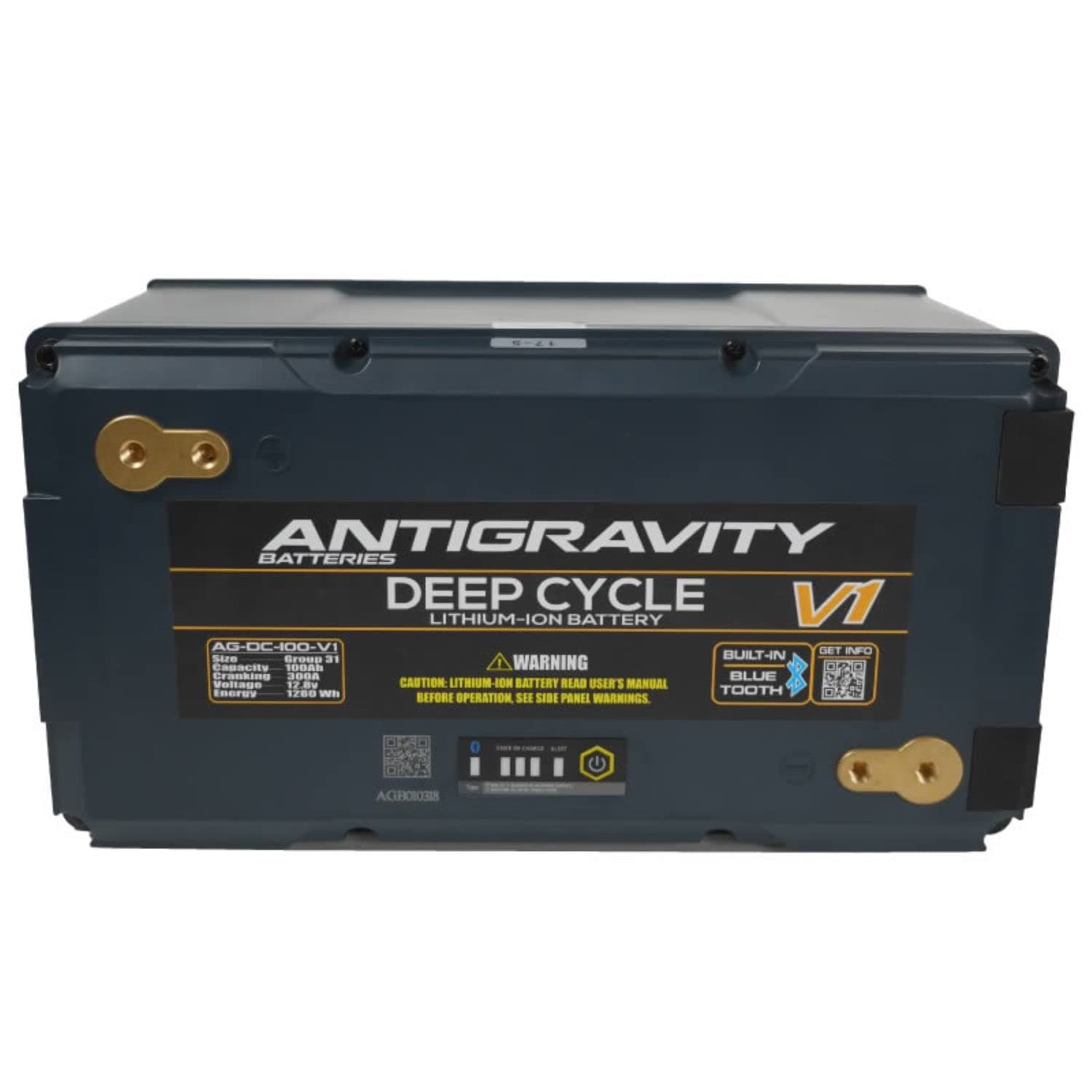 Antigravity Batteries DC-100 V1 Performance LiFePO4 Deep Cycle Battery - 100Ah 12v Lithium BMS - Bluetooth Monitor, Heating - RV, Camping, Marine, Overland/Van, and Off Grid Applications