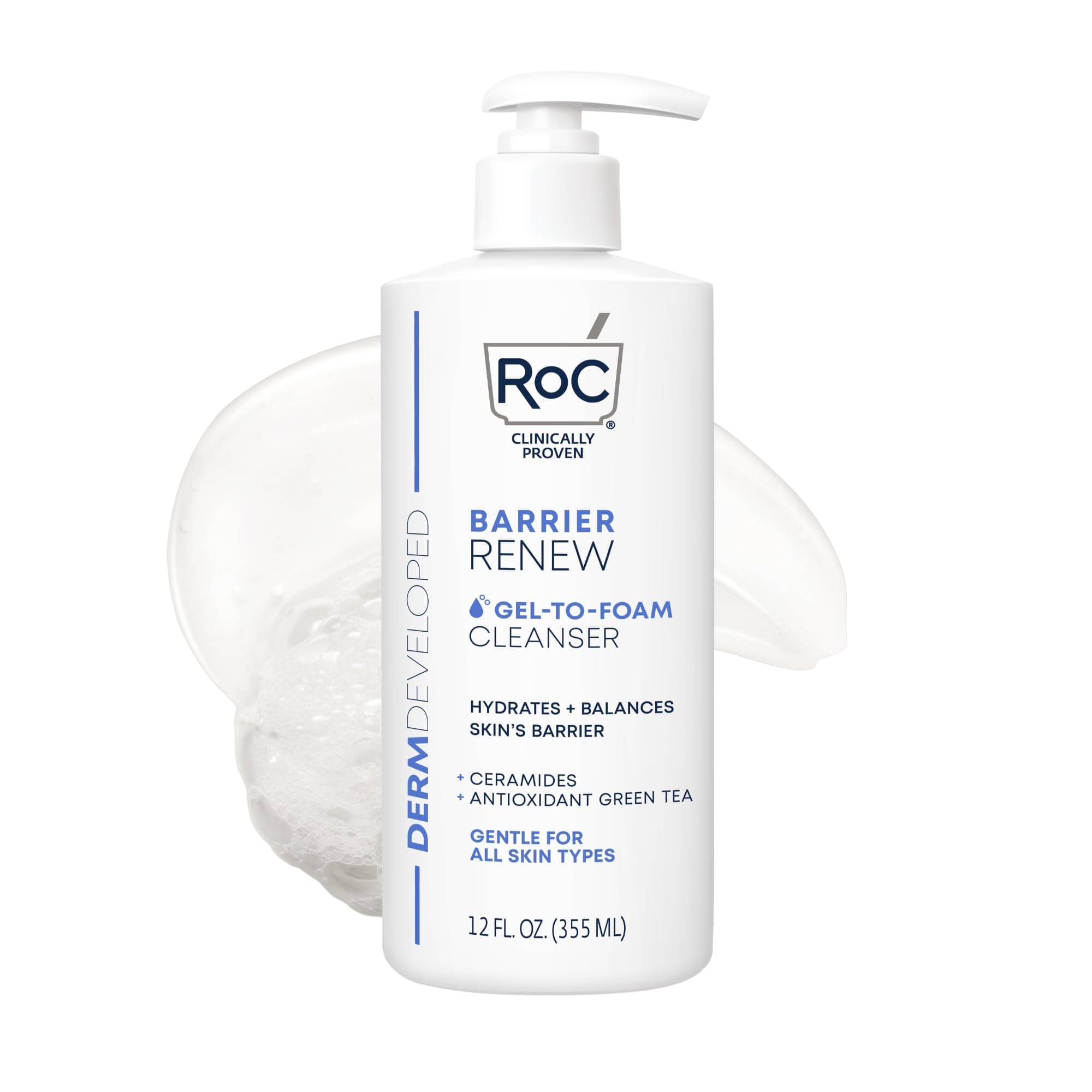 Barrier Renew Gel to Foam Non Drying Foaming Facial Cleanser to Hydrate Skin, facial cleanser for sensitive skin, 12 Ounces