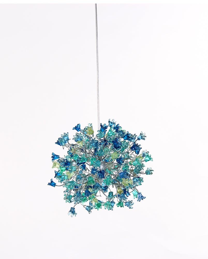 Pendant Lights - Blue Flowers - Lamp Shade - Handmade Hanging Lights - Ceiling Lights for Hall, Home & Kitchen - Light Fixtures