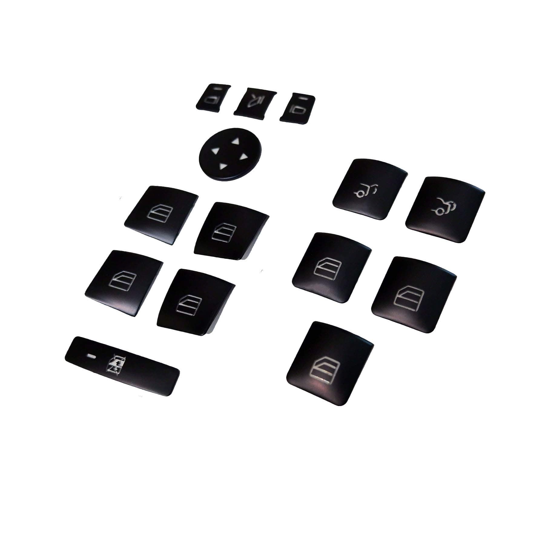 Black Interior Trim Door Power Window Switch Button Cover Sticker Replacement for Benz GLK ML A B C E G GLK ML GLS Class W204 W212 W246 W166 C250 C300 ml350 Tesla Modle S X