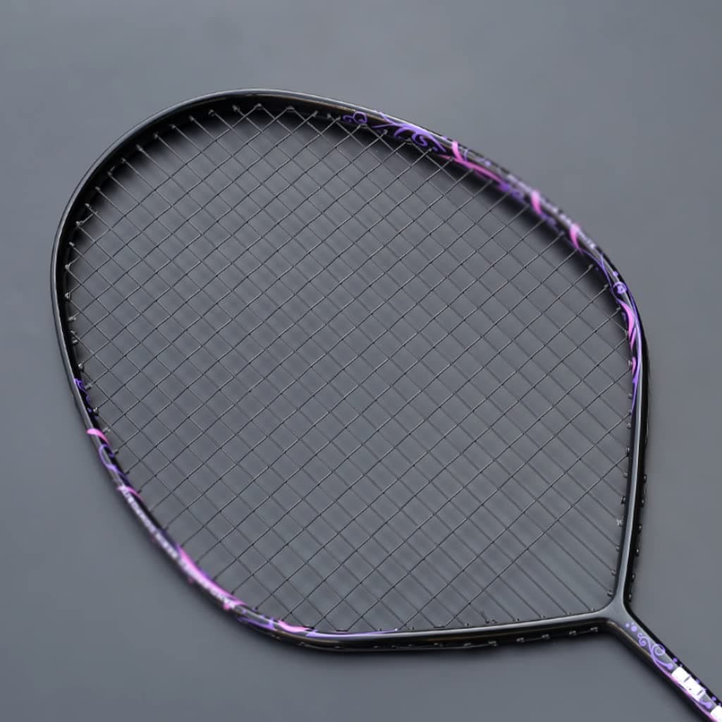 SXNBH Professional Max 30 Pounds 4U V-Shape Badminton Racket Strung Full Carbon Fiber Racket Offensive Type Single Racquet with String (Color : E, Size : 1)