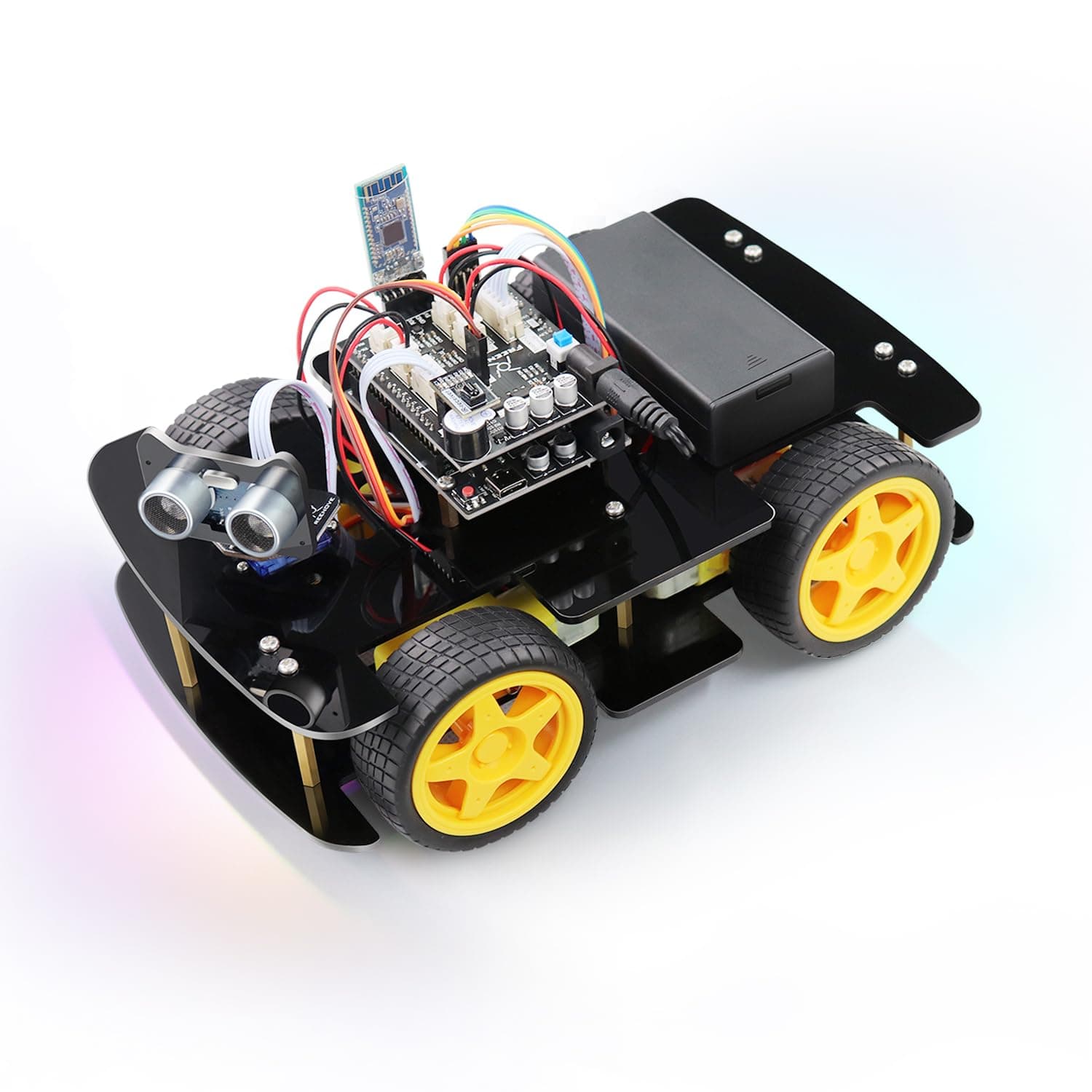 4WD Car Kit (Compatible with Arduino IDE), Line Tracking, Obstacle Avoidance, Ultrasonic Sensor, Wireless Control Motor Servo