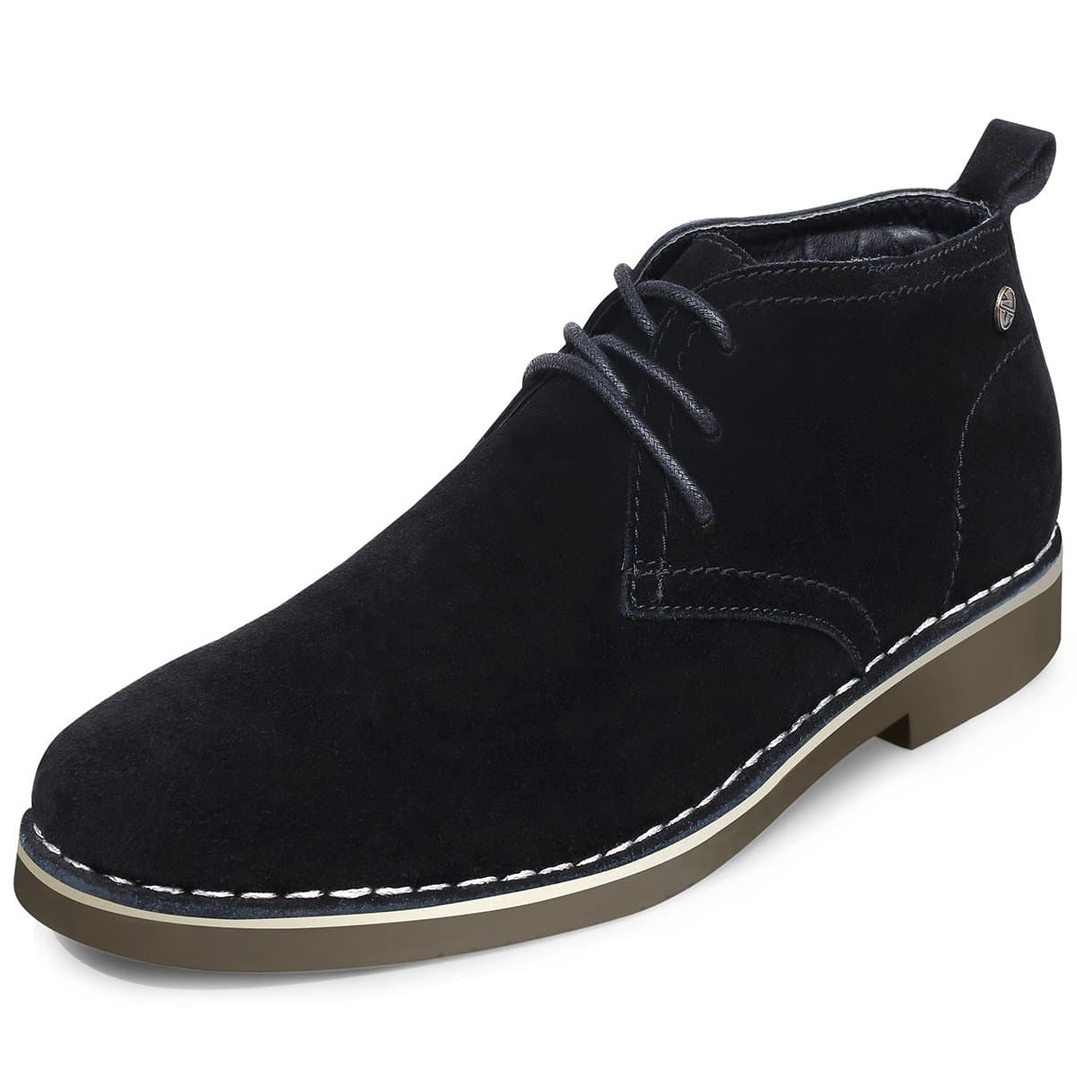 Men's Suede Chukka Boot Shoes Casual Lace Up Desert Boot Black 8 D (M) US