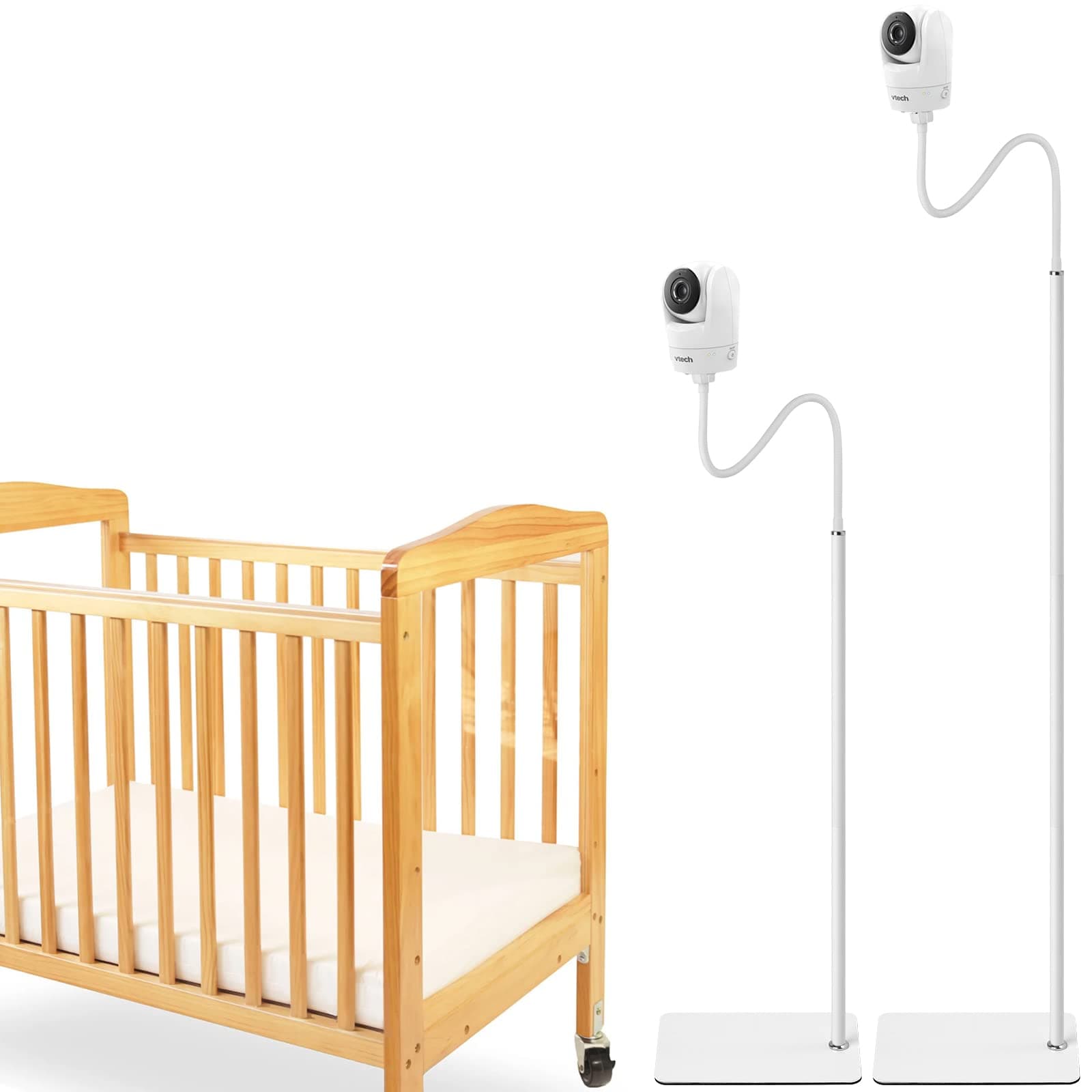 iTODOS Baby Monitor Floor Stand Holder for Vtech VM901/VM919/VM819/VM924/VM776/VM818 Baby Monitor,Keep Baby Away from Touching,Strong and Heavy Metal Materials,More Safety