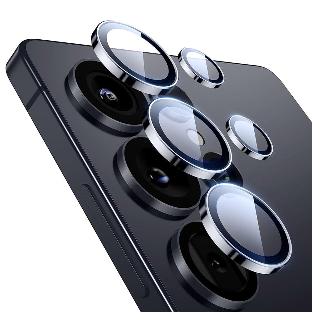 ESR for Samsung Galaxy S25 Ultra Camera Lens Protector, Individual Lens Protectors, Ultra-Thin Tempered Glass with Aluminum Edging, Case Friendly, 1 Set, Black | Ultra-Thin, Tempered Glass, with Aluminum Edging, Case Friendly