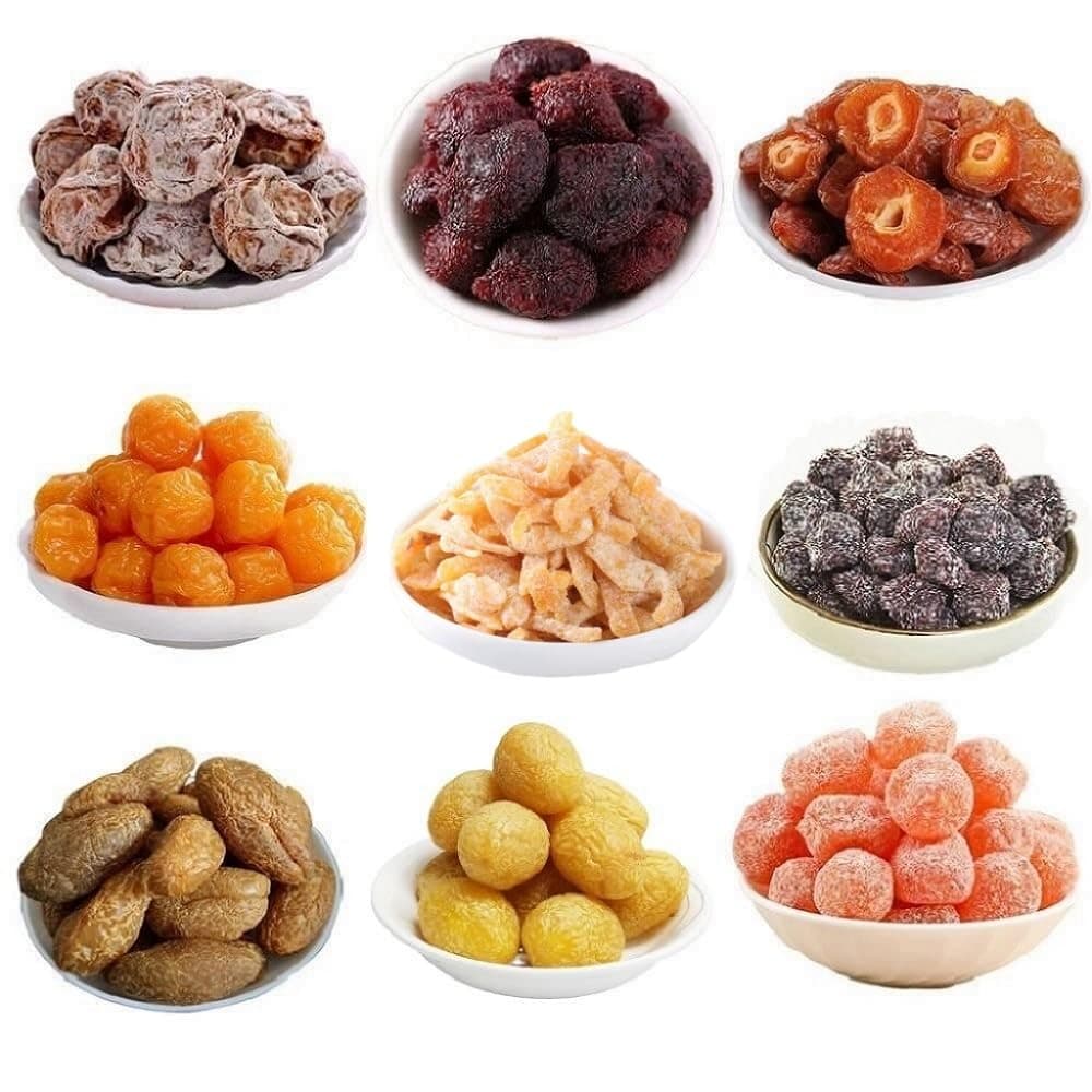 HELENOU666 Chinese Traditional Snack Preserved Fruits Dried Plums 9-Flavor Mixed