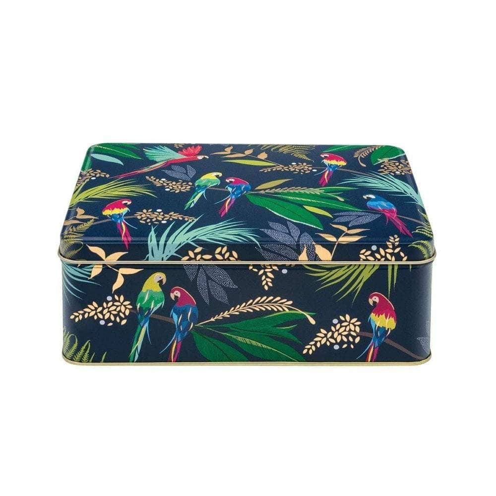 Sara Miller - Deep rectangular box, parrot design