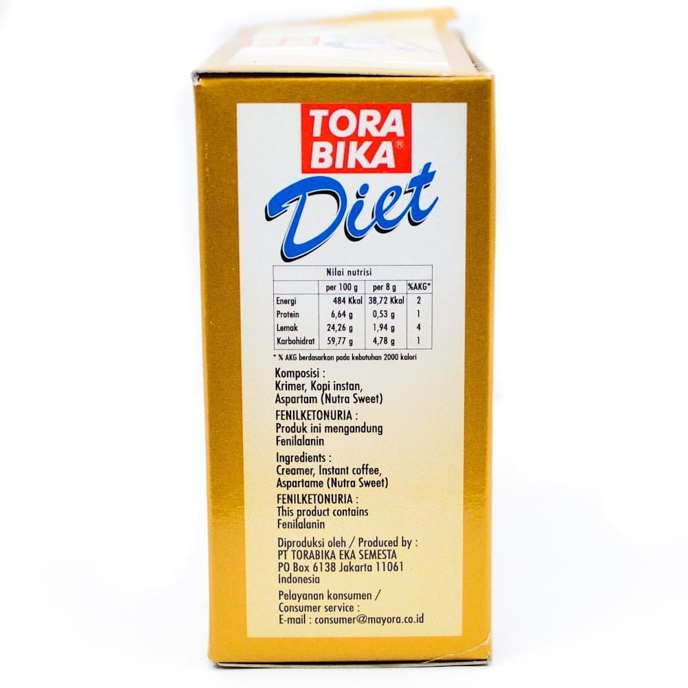 Torabika Diet 3 in 1 Instant Coffee 5-ct, 40 Gram (Pack of 4)