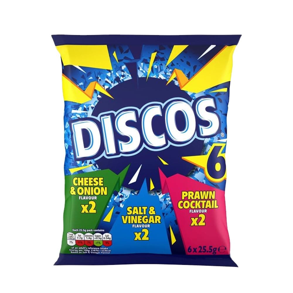 VSTAR Chips Crisps Bags Collections - Deliciously light & Crispy Chips Bags (Discos Variety Multipack (6 x 25.5g), 4 Packs)