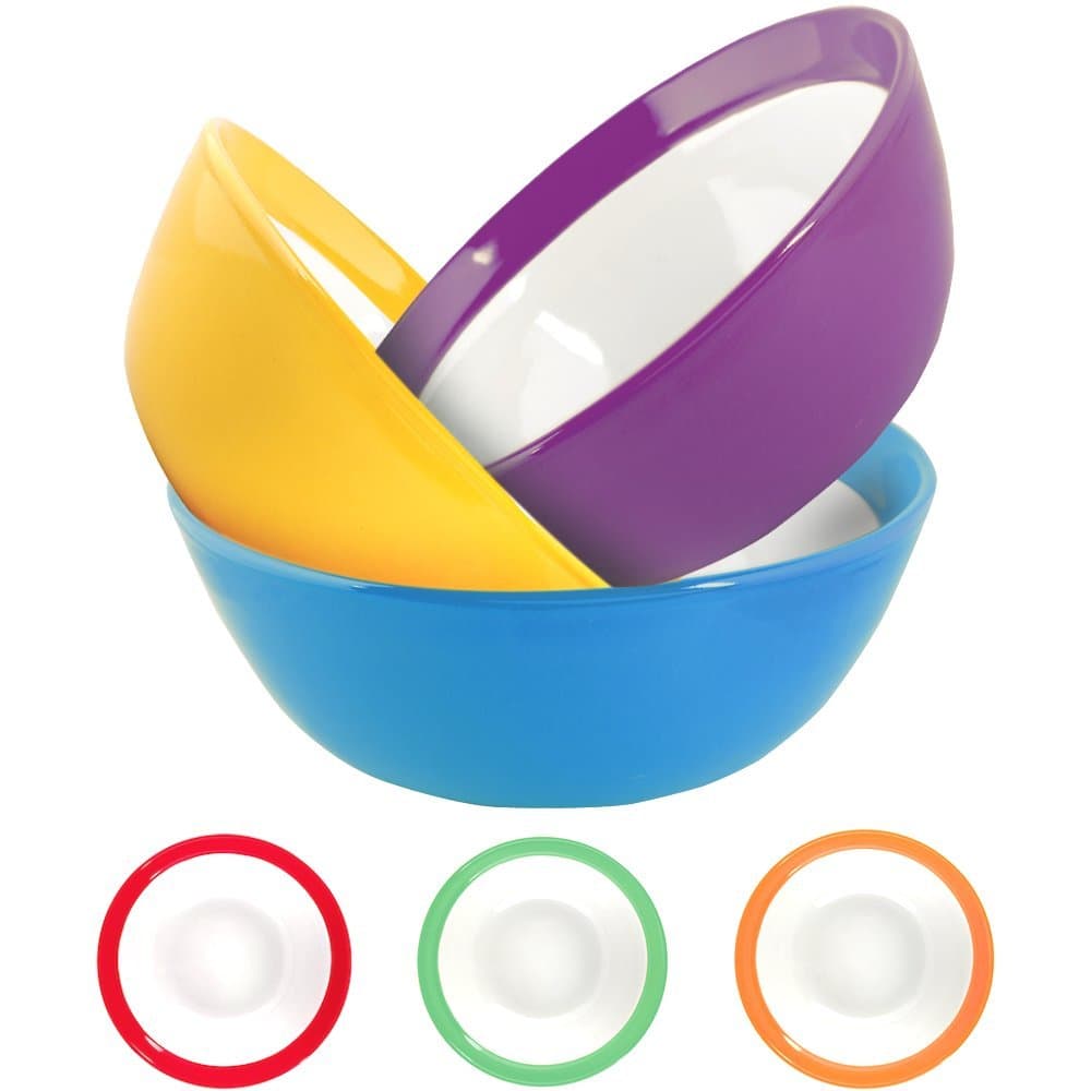 Primrose Colorful Bowls by Madero Kitchen™ - Set of 6 PREMIUM Ceramic Breakfast Bowls - 6.2 Inches, 15 OZ - 100% Secure Packaging - BEAUTIFUL DESIGN and DIFFERENT COLOURS!