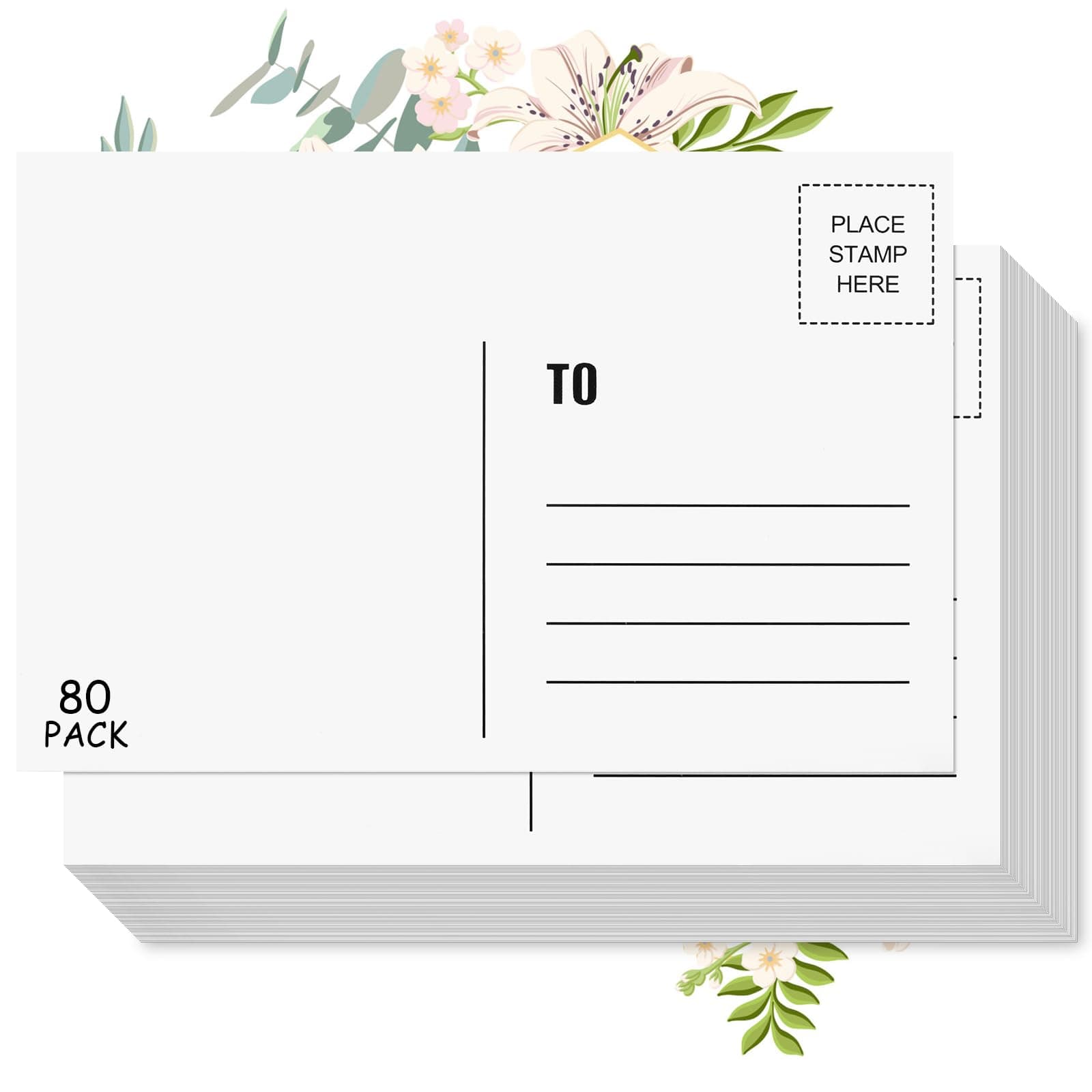 Blank Postcards for Mailing, 80 Post Cards for Mailing, 300 GSM White 4 x 6 inches Cardstock Paper Mailable Printable Postcards Bulk for Birthday, Thank You, Business Postcards