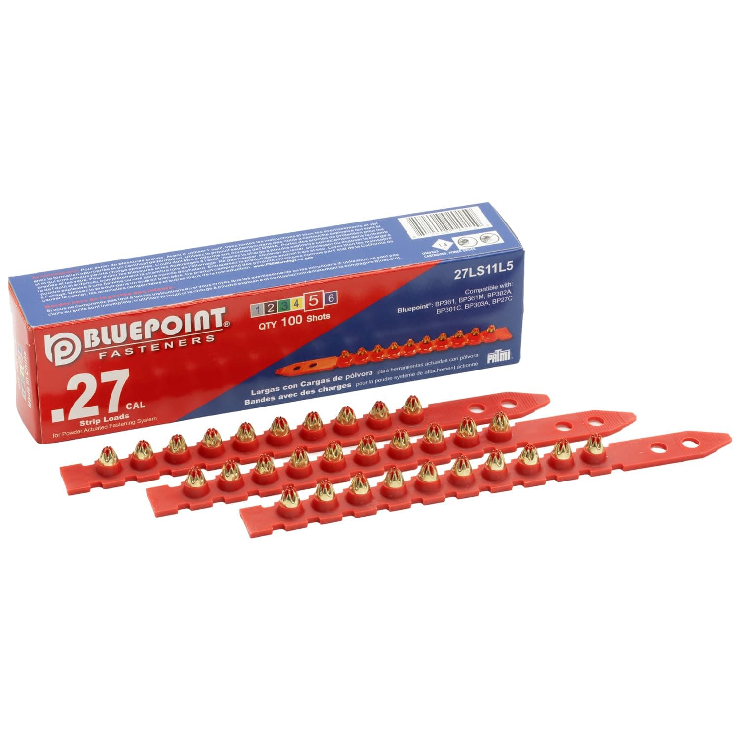 Blue Point Fasteners Load RED .27 Cal Long Strip 27LS11L5/27ES11L5