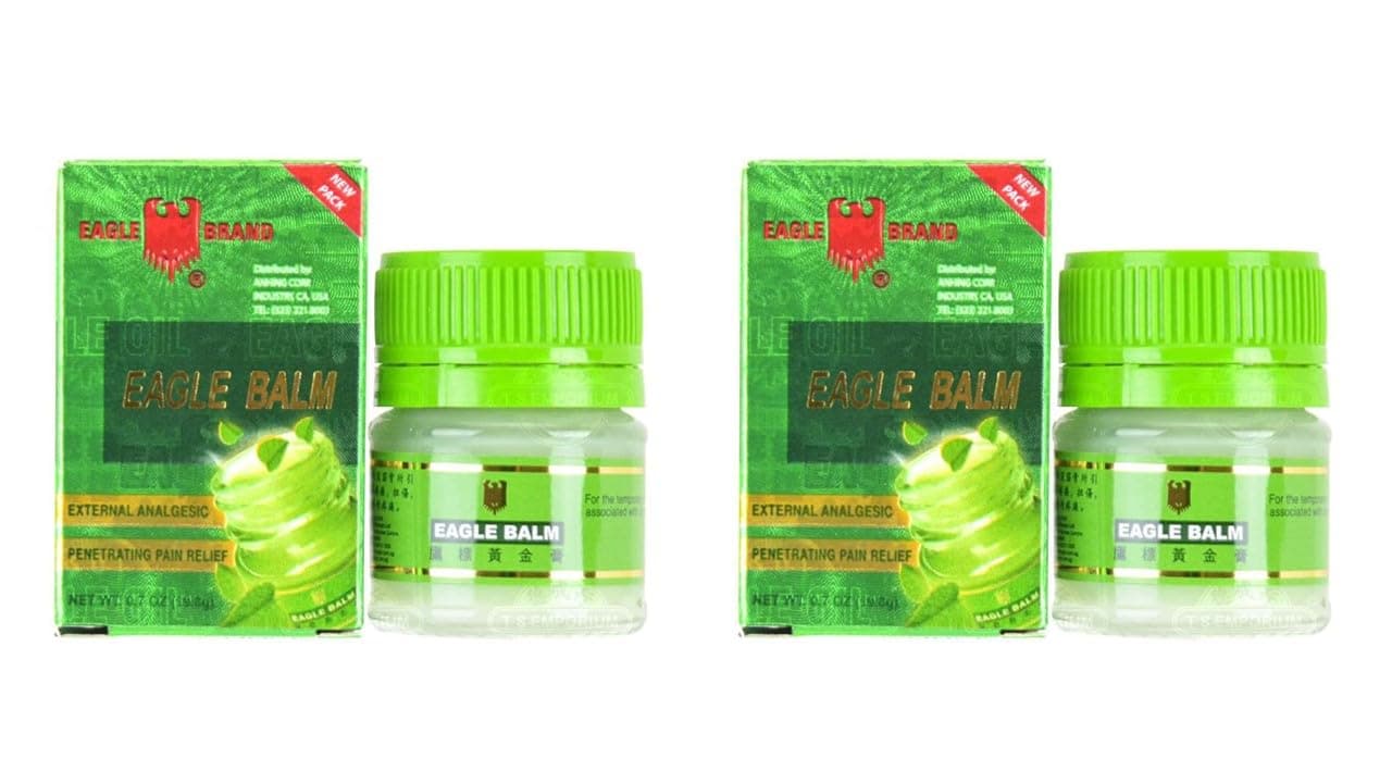 1 Pack - Twin Green Balm Essentail Oil - 2 Hu Dau Cu La Hieu Con O - 20g per Jar with 2 Jars per Order