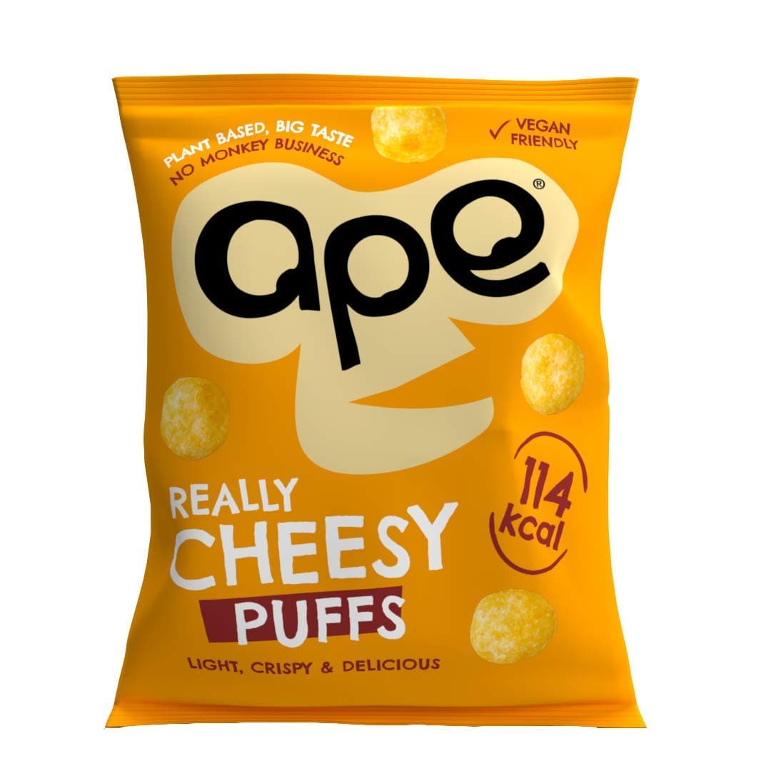 Ape Snacks, Coconut & Rice Puffs - Vegan Cheese (24 x 24g)
