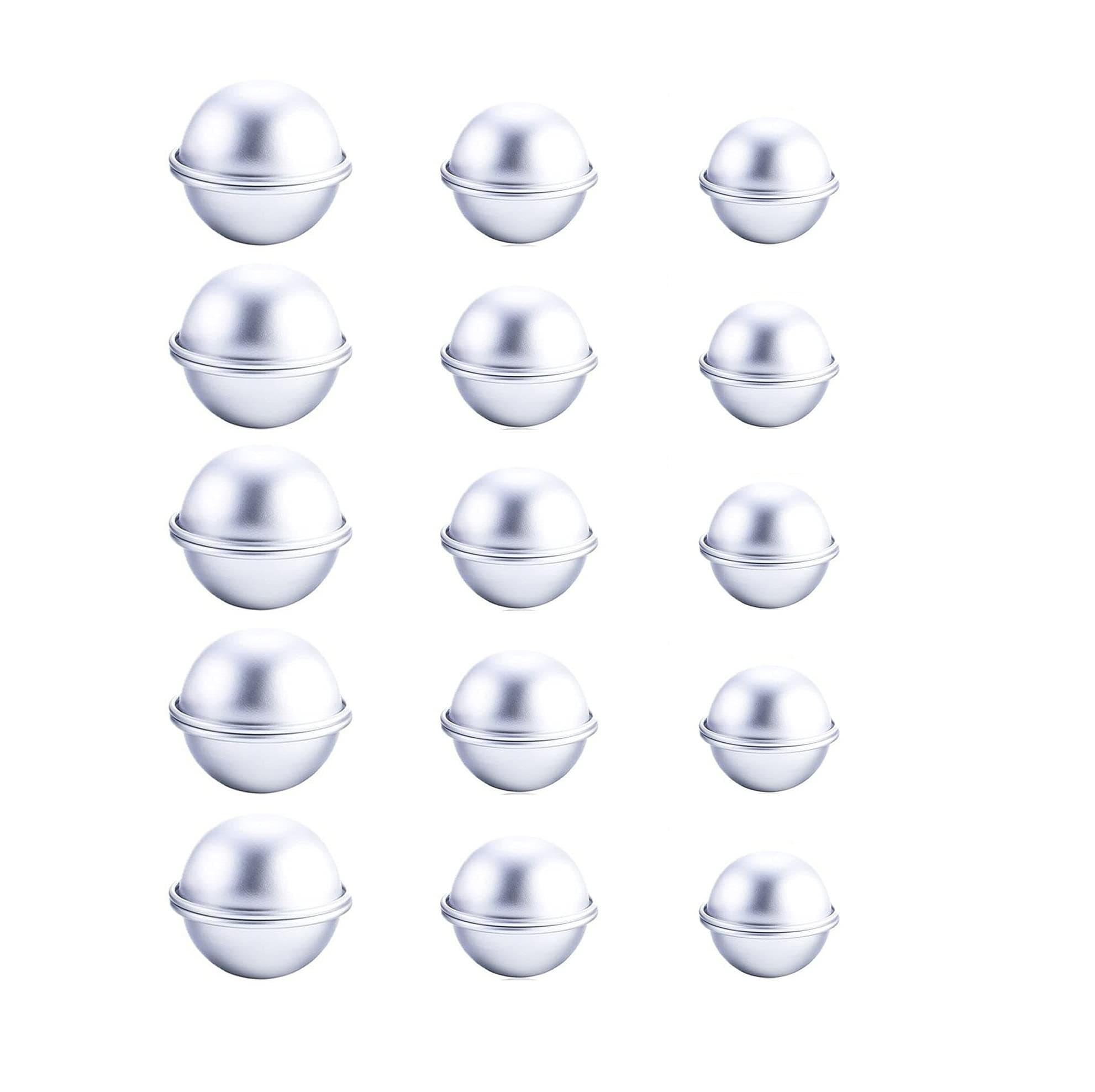 30 Pieces 3 Sizes (15 Set) DIY Metal Bath Bomb Mold Press for Crafting Your Own Fizzles DIY Making Supplies
