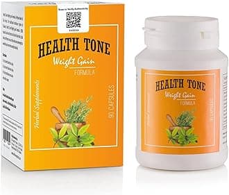 Health ToneHerbal Weight Gain & Muscle Boost Capsules - 500mg, 90 Count, Unisex Formula