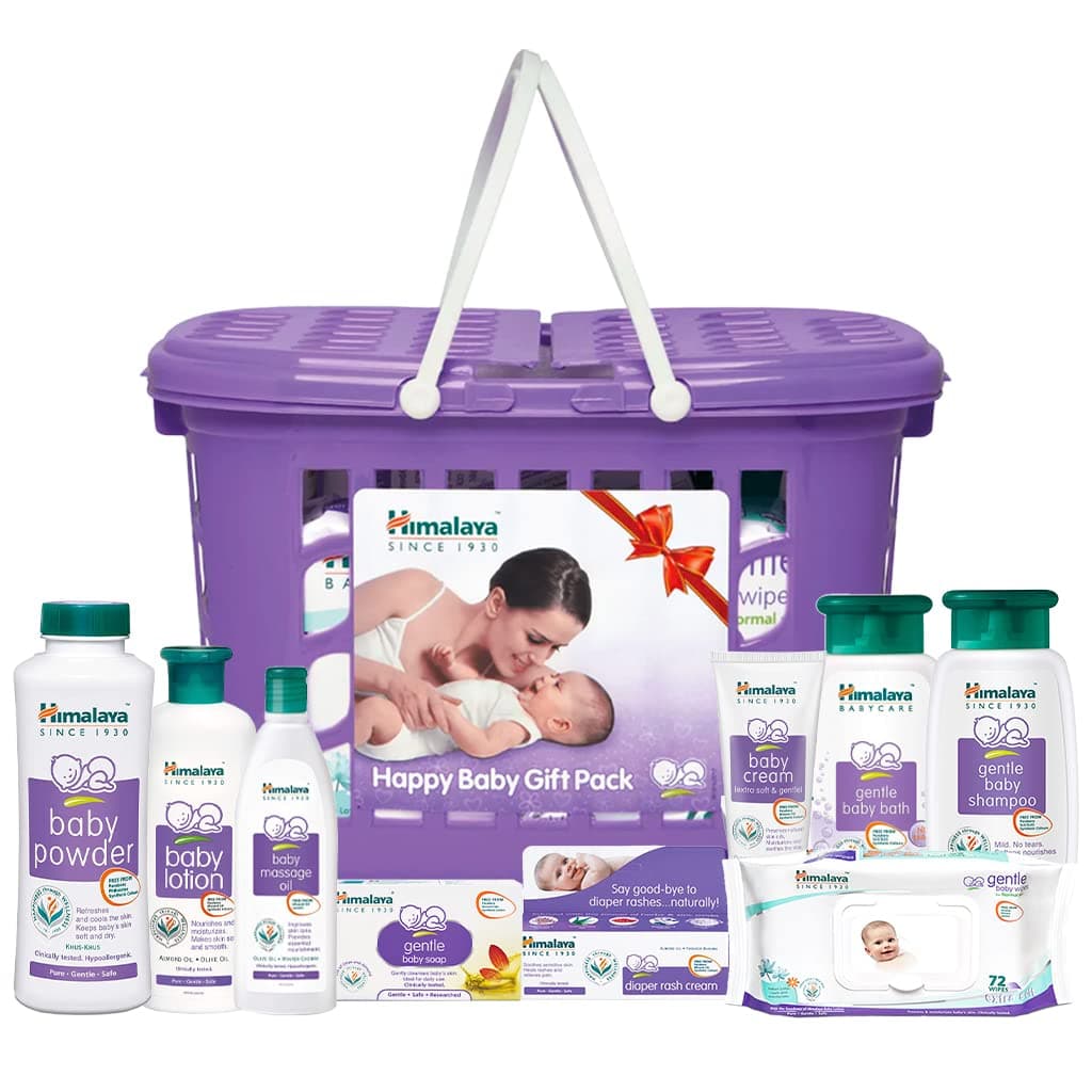 Himalaya Baby Basket Gift Pack (Violet), Pack of 9