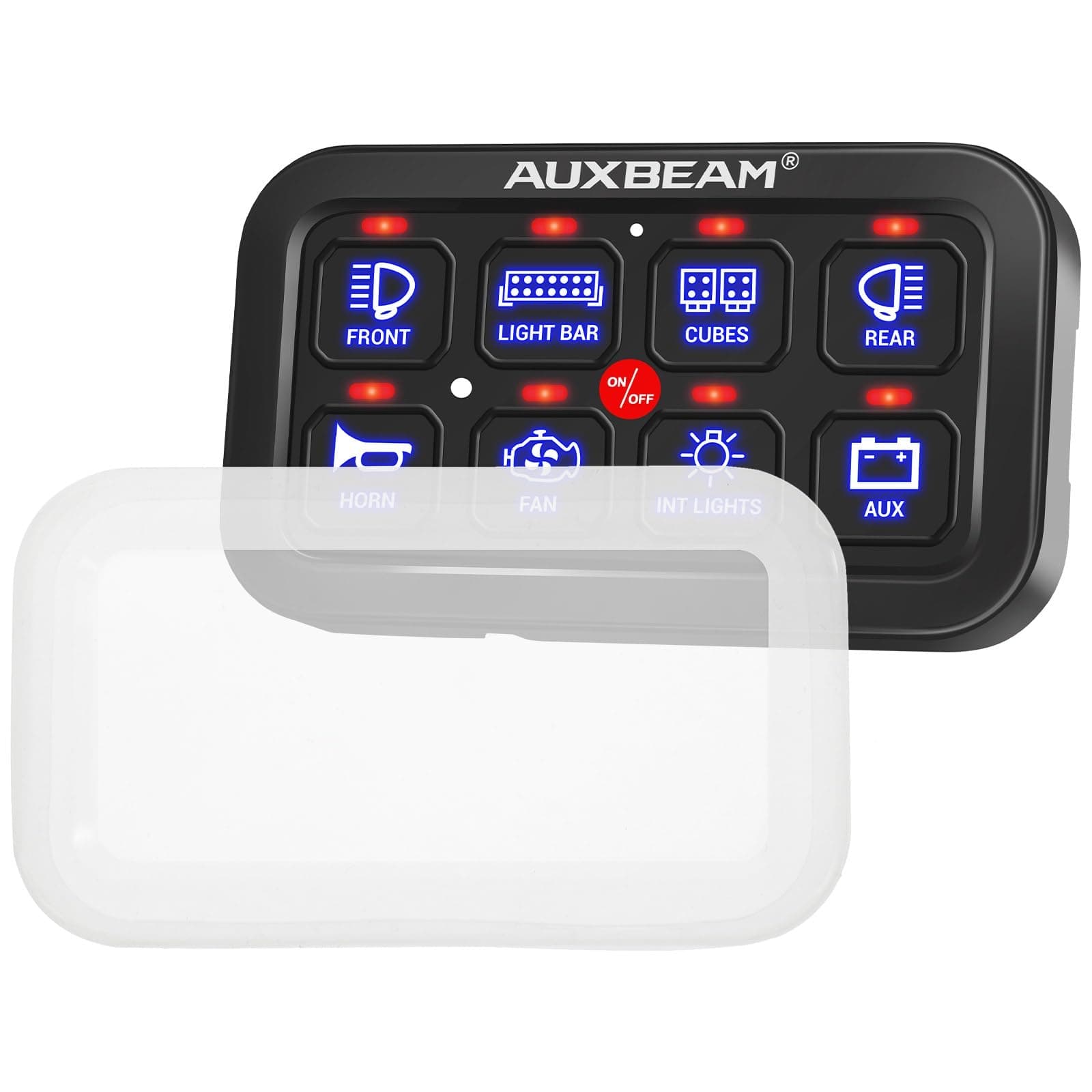Auxbeam Switch Panel Waterproof Cover PVC Protective Case for 8 Gang Switch Panel BA80, GA80, BB80, GB80, RA80, RB80, AR-800, AR-820, RA80 X2, Protective Sleeve Transparent Waterproof Covers