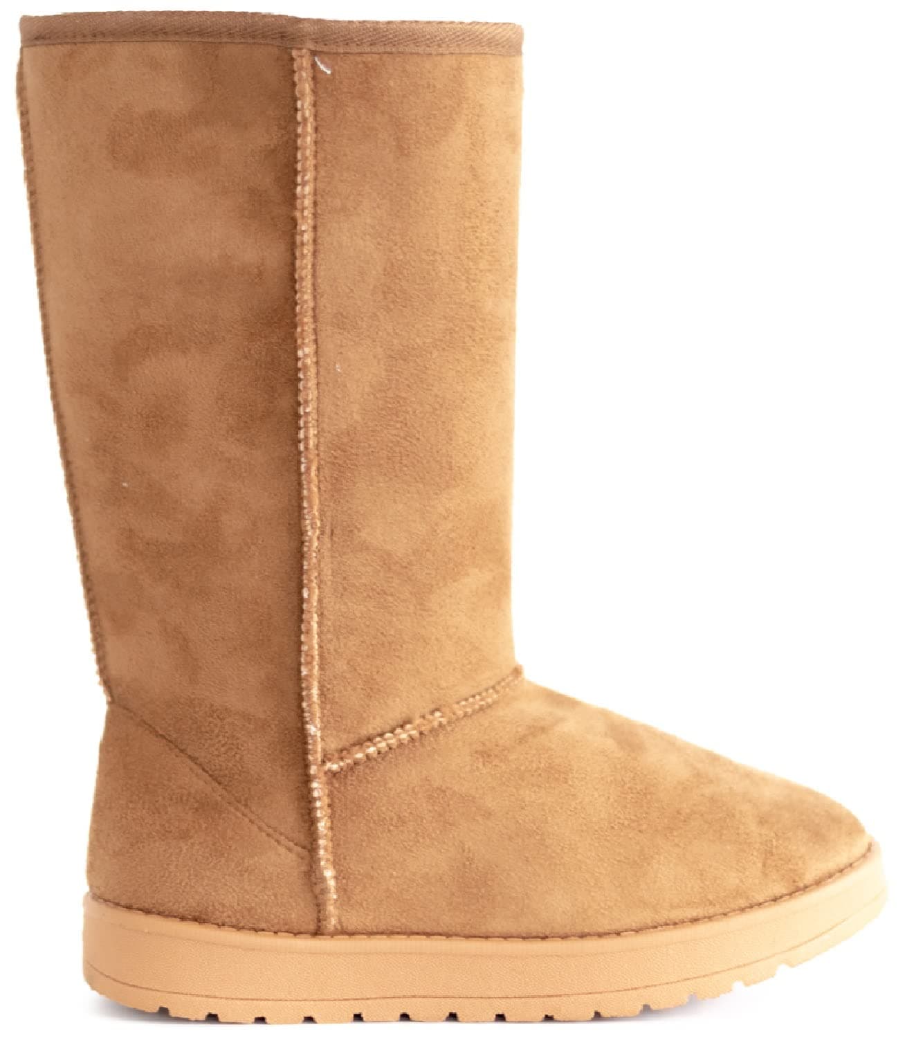 sole londonWOMENS WINTER FUR LINED SNUGG HUG GRIP SOLE LADIES MID CALF WARM BOOTS SIZE 3-8