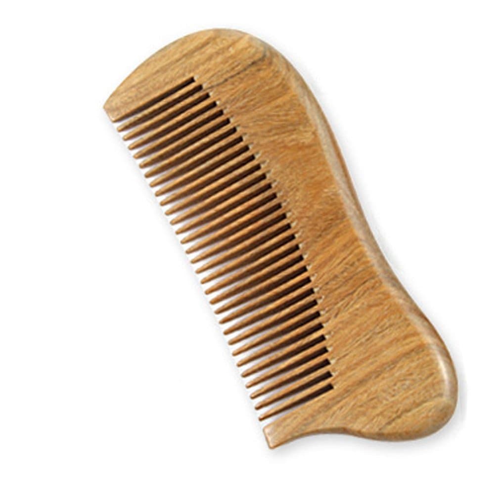 Charm Handmade Natural Green Sandal Wood Comb Pocket Comb Health Aromatic Smell Charm Wave Shaped 4.8x1.95 inch