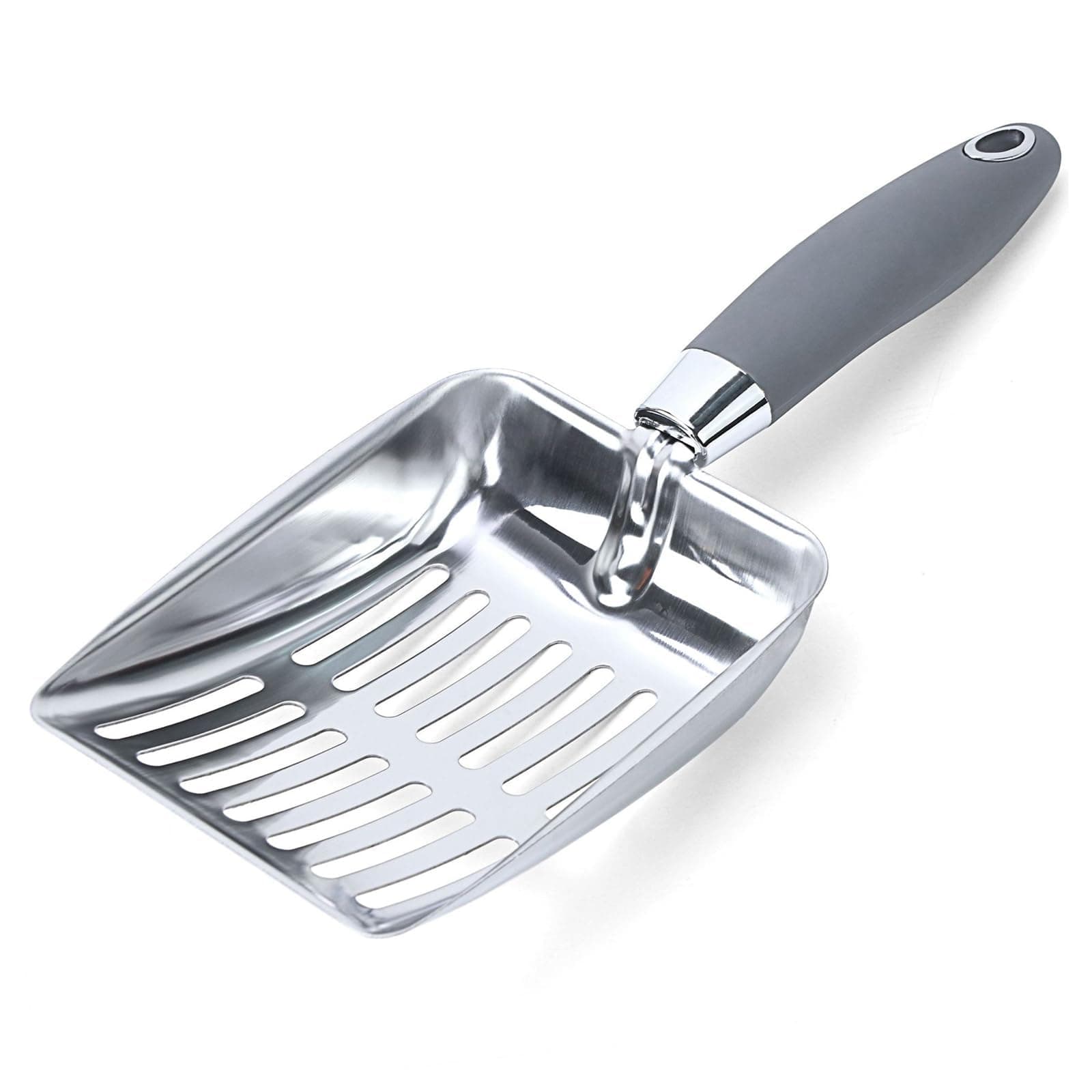 KASTWAVE Stainless Steel Cat Litter Scoop, Durable and Heavy Duty Kitty Litter Scoop, Comfy Poop Sifting, Pooper Lifter, for Kitty Litter Box