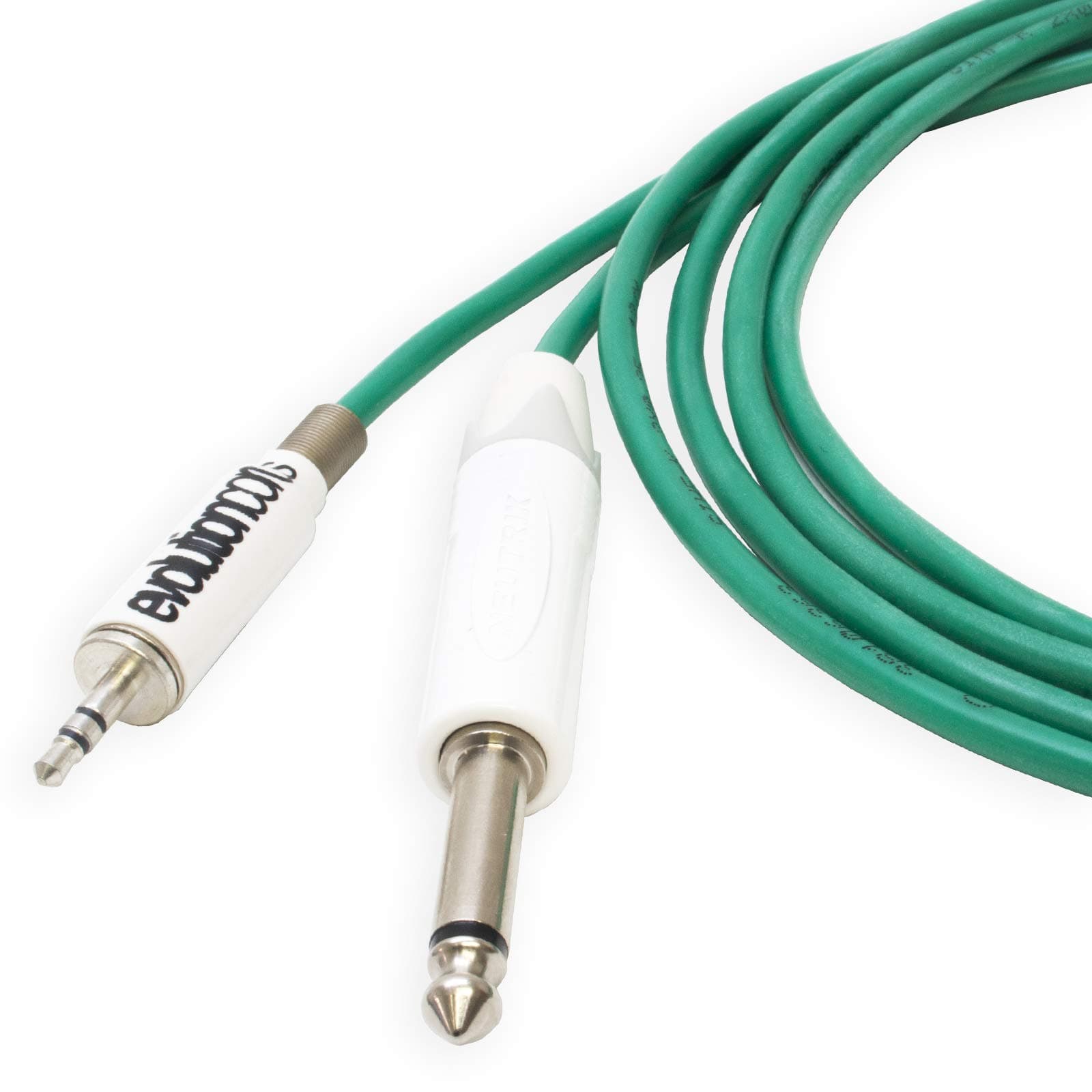 Evolution Cords 35HDNN-LAPP.EWK.SILICONE.GN.-NP2XWT_EVO Straight Phono Tattoo Cord to 1/4-Inch Mini Jack - Green