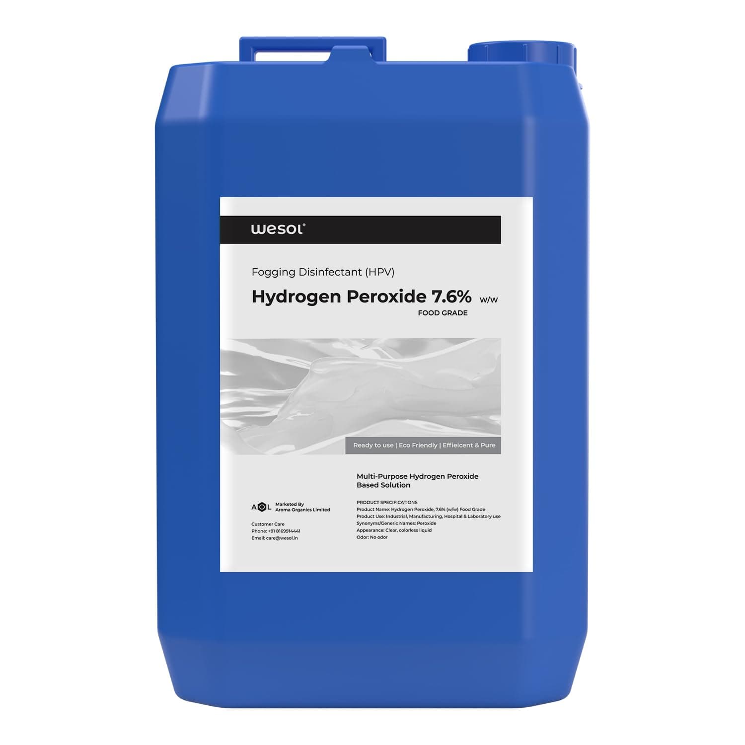 - Wesol Hydrogen Peroxide 7% w/w for Fogging in Hospitals | Disinfectant and Steralization Purpose (Food Grade) - 5 Litre