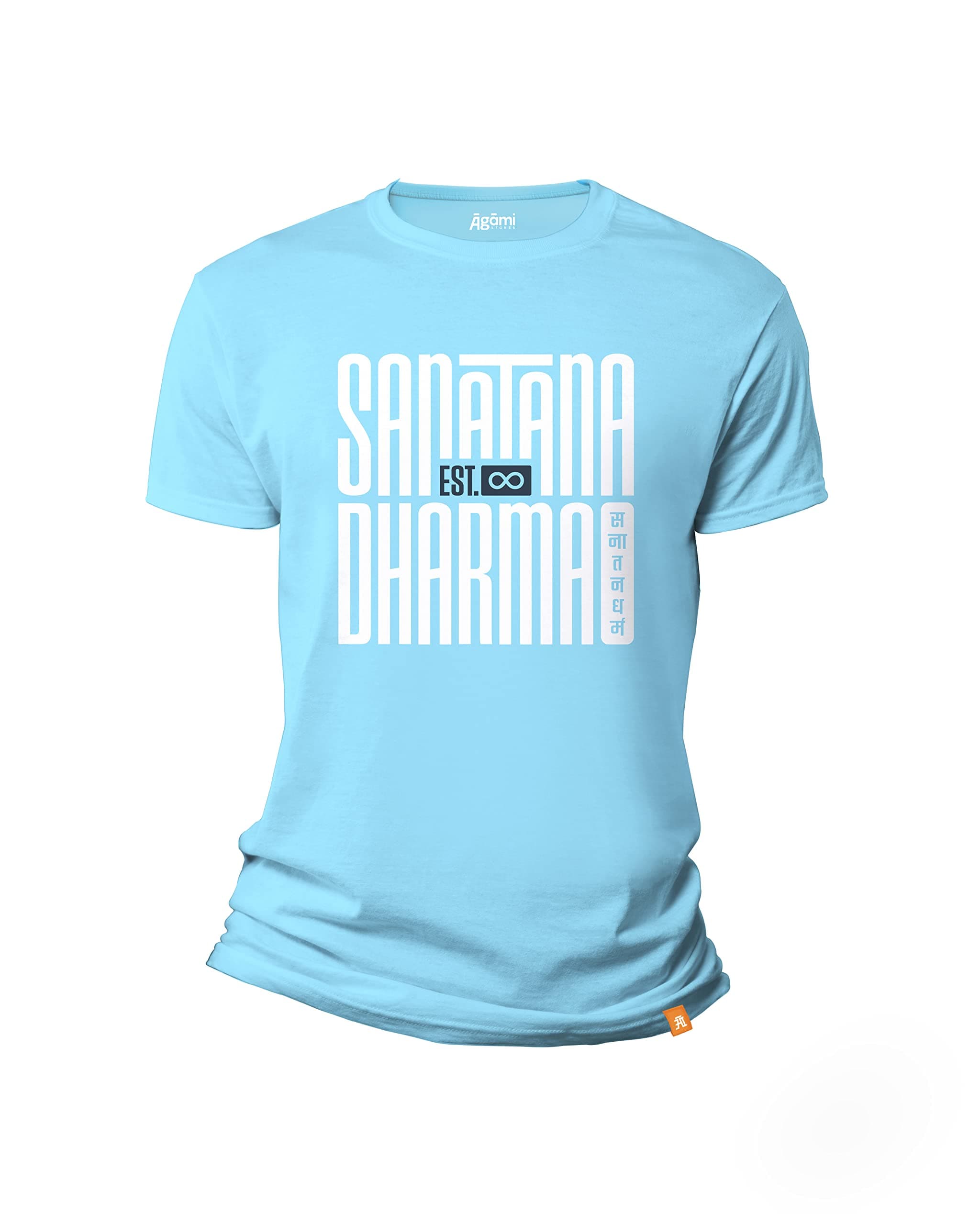 AGAMI STORES Sanatana Dharma Aqua Blue Tshirt